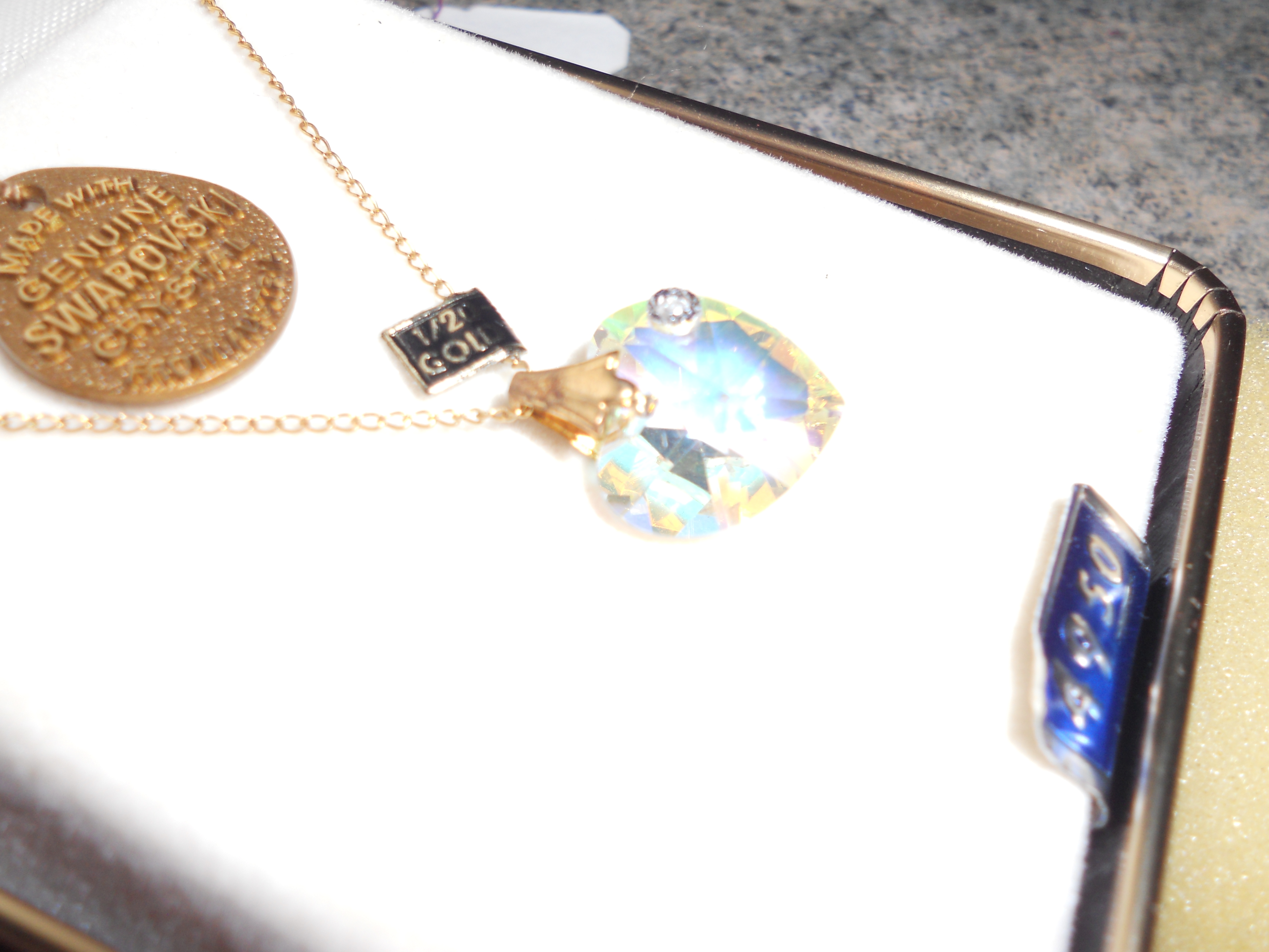 Swarovski Crystal Heart Necklace Gold Chain