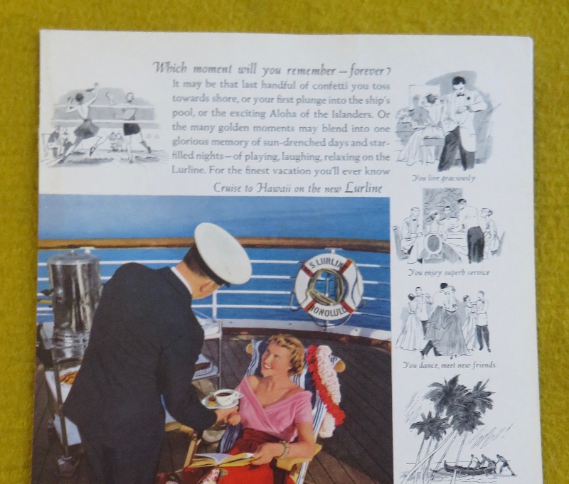 1950 Matson To Hawaii With Woman Talking To Ship's Captain