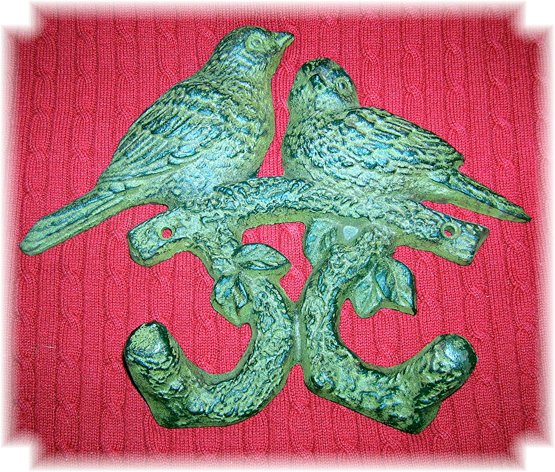 Birds Cast iron with Coat Hooks Screws Antique