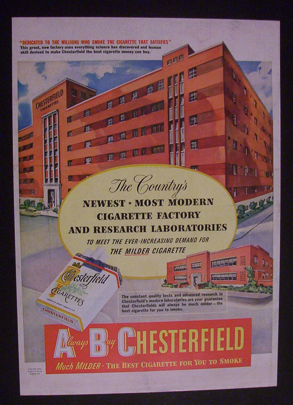 1950 Chesterfield Cigarettes