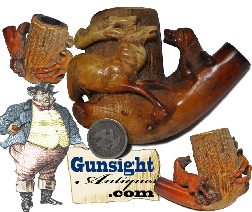 vintage – Dog & Stag MEERSCHAUM TOBACCO PIPE