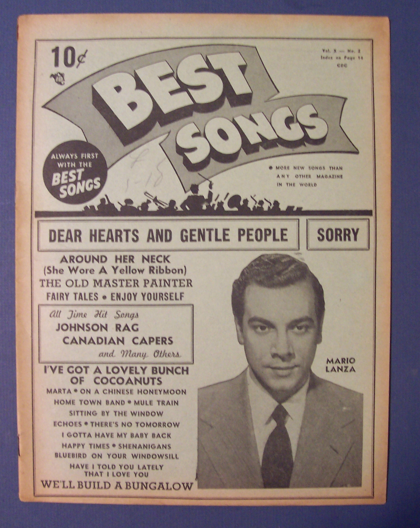 Best Songs Magazine - Feb 1950 - Mario Lanza Cover