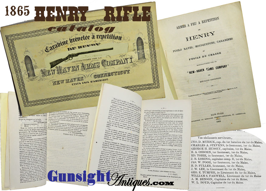 ultra-Rare! ORIGINAL – 1865 HENRY RIFLE CATALOGUE / Brochure