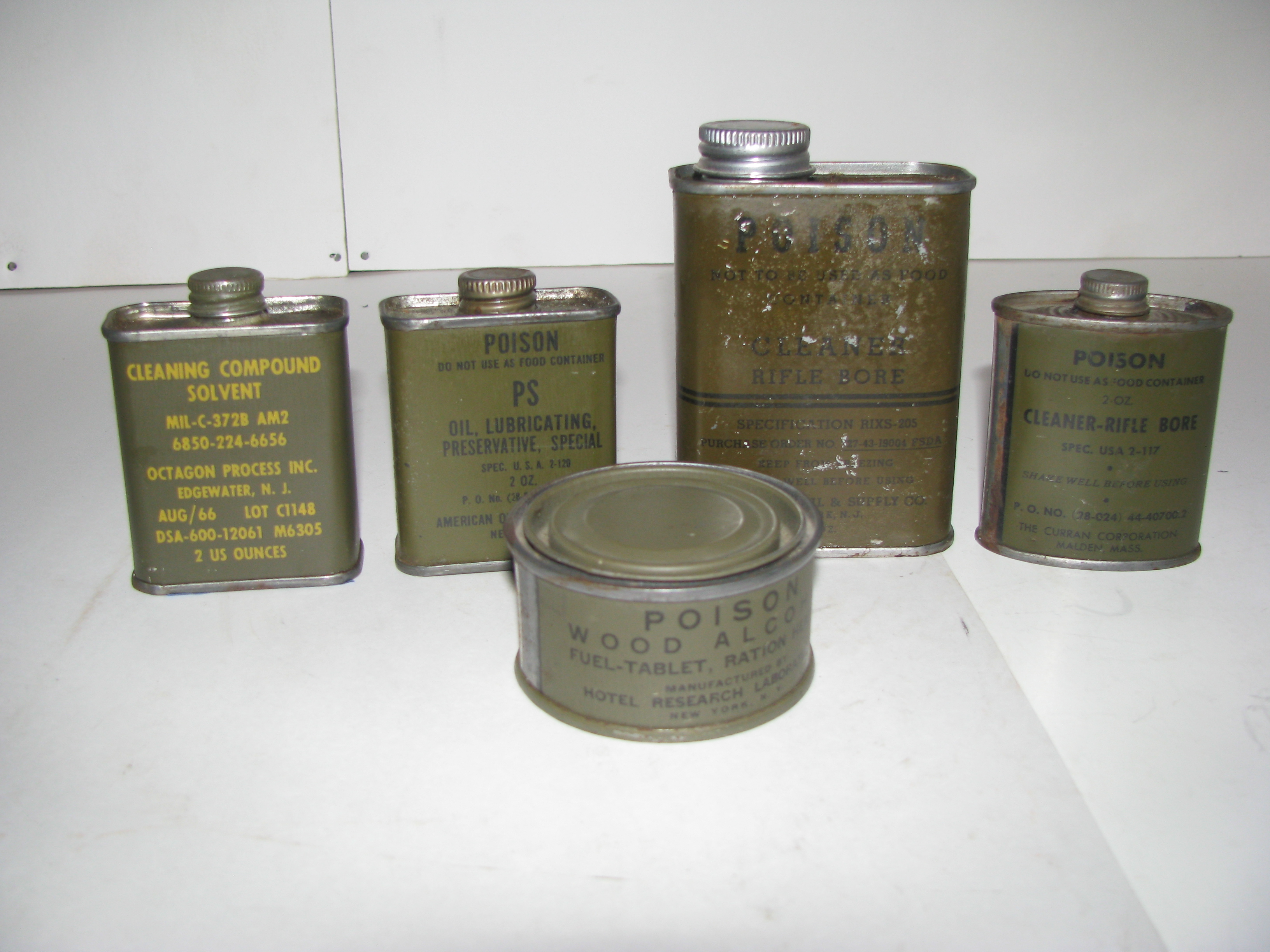Vintage Military Rifle Cleaner Tins