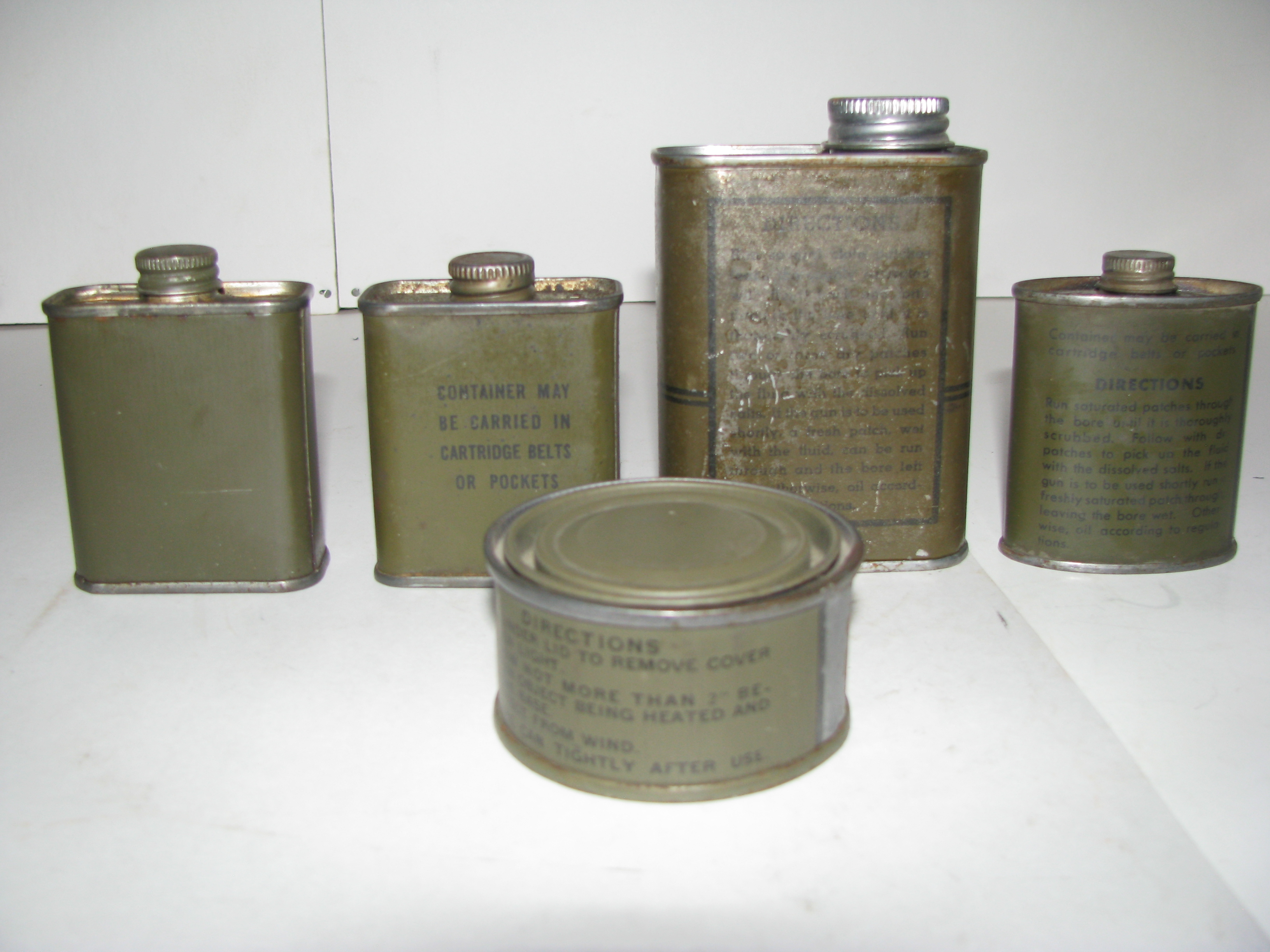 Vintage Military Rifle Cleaner Tins