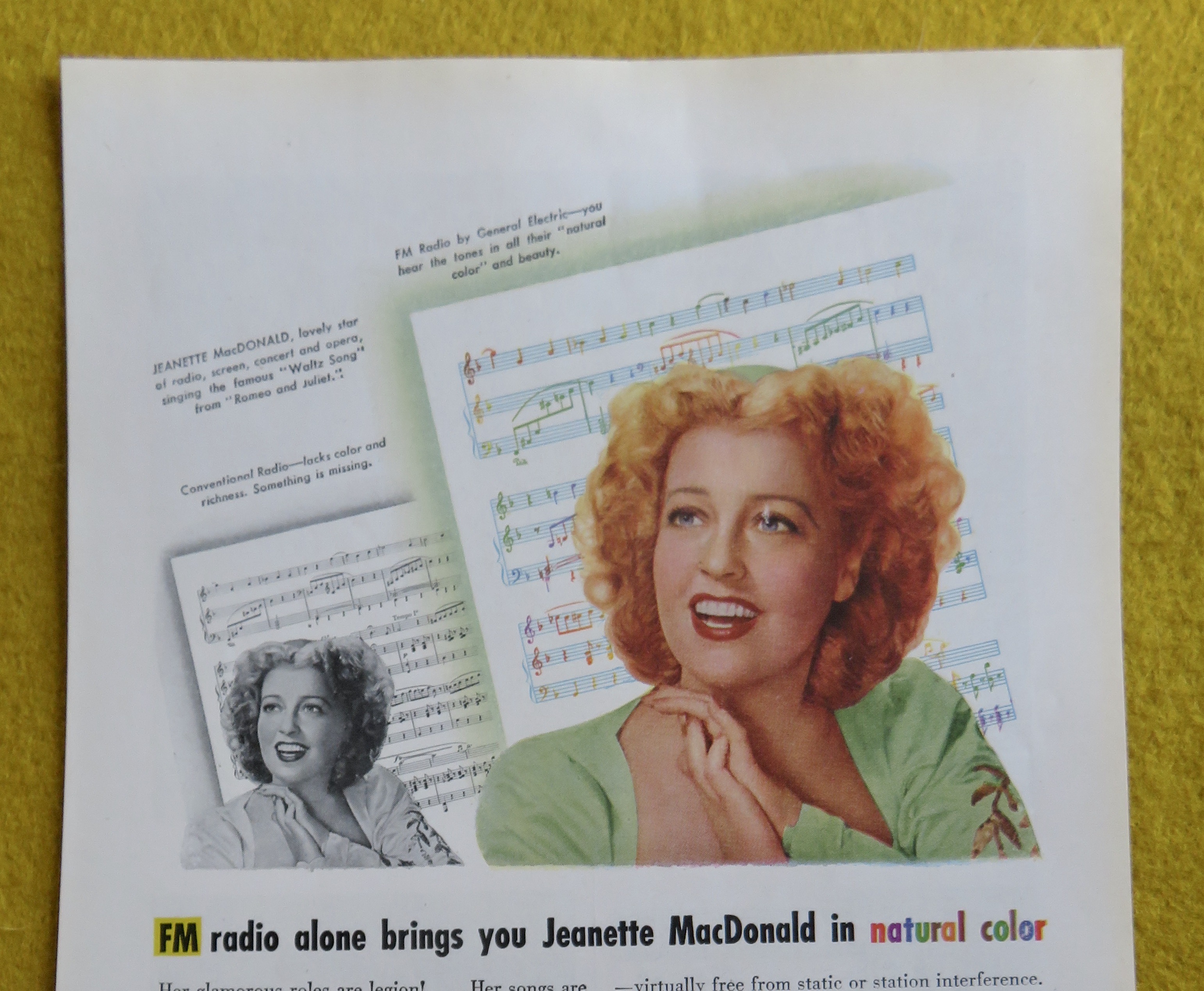1945 General Electric FM Radio with Jeanette MacDonald