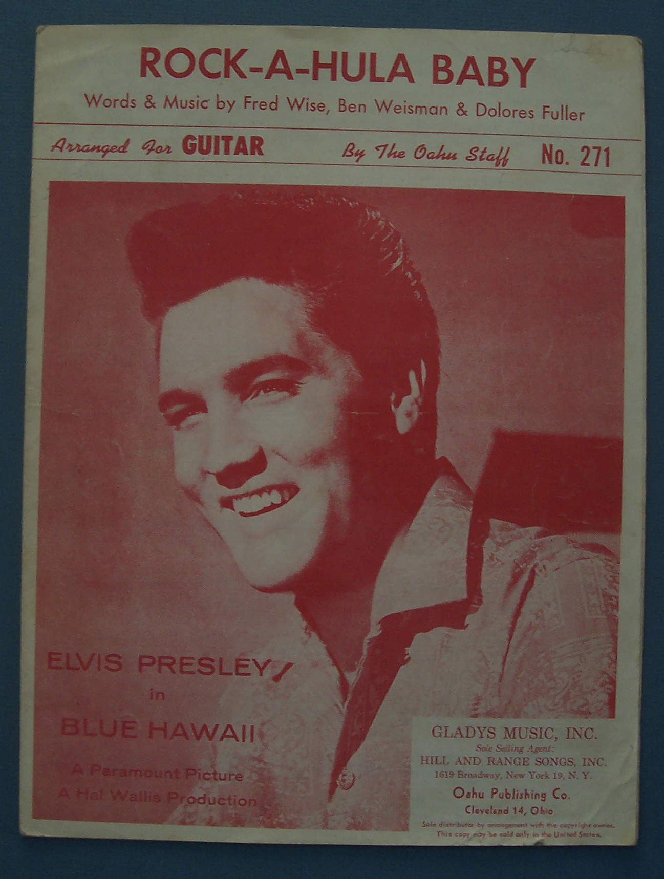 Sheet Music For 1961 Rock-A-Hula Baby