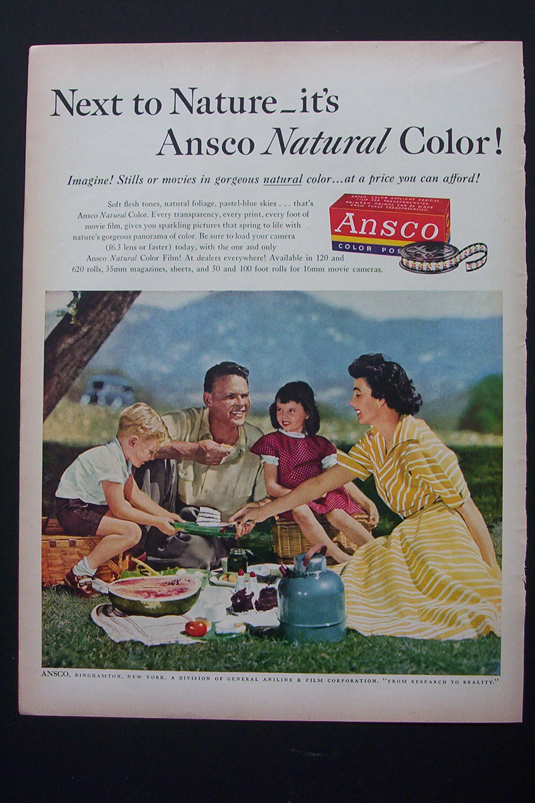 1951 Ansco Film with Family Having A Picnic