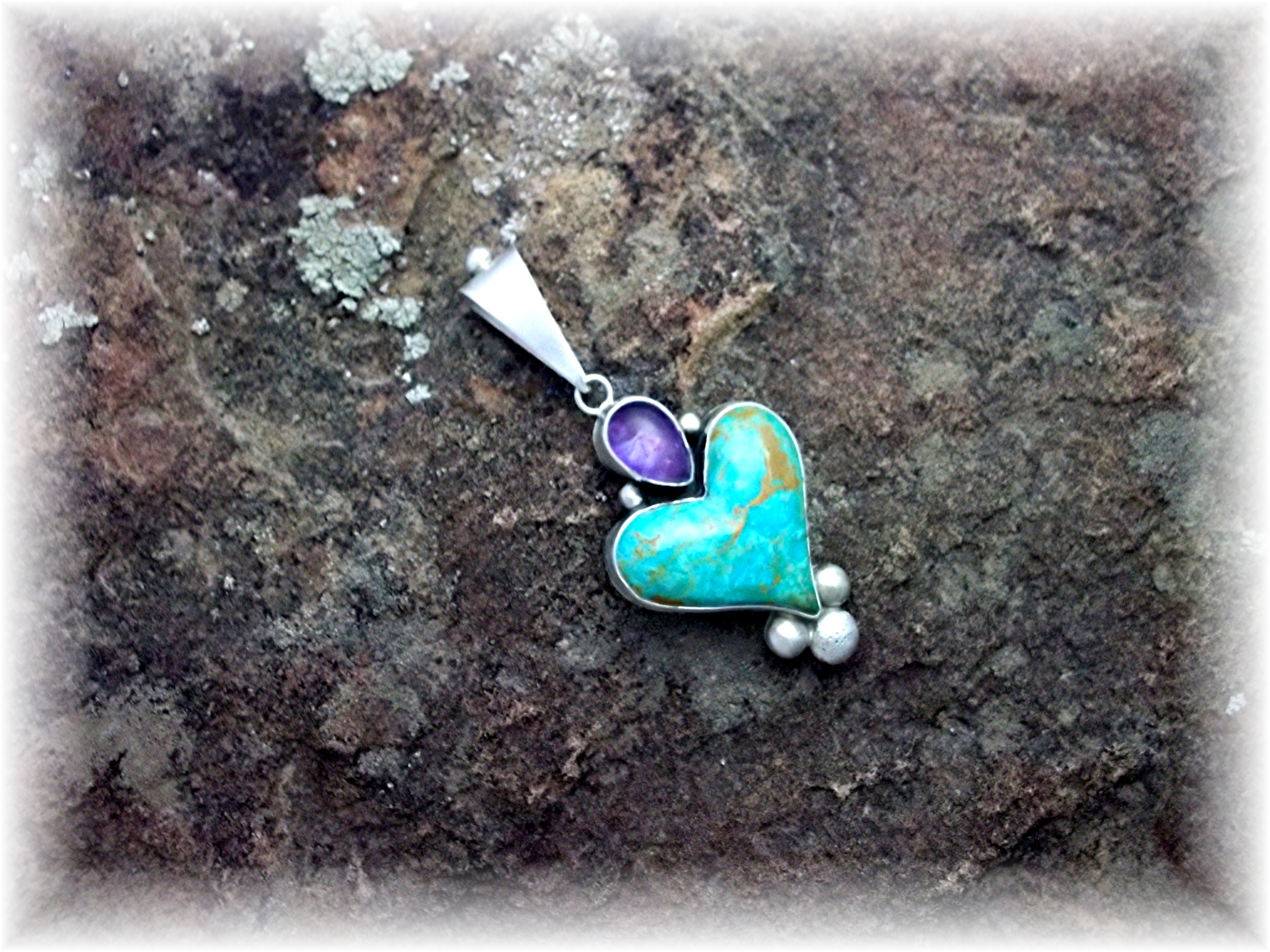 David Troutman Kingman Turquoise Sterling Silver Pendan