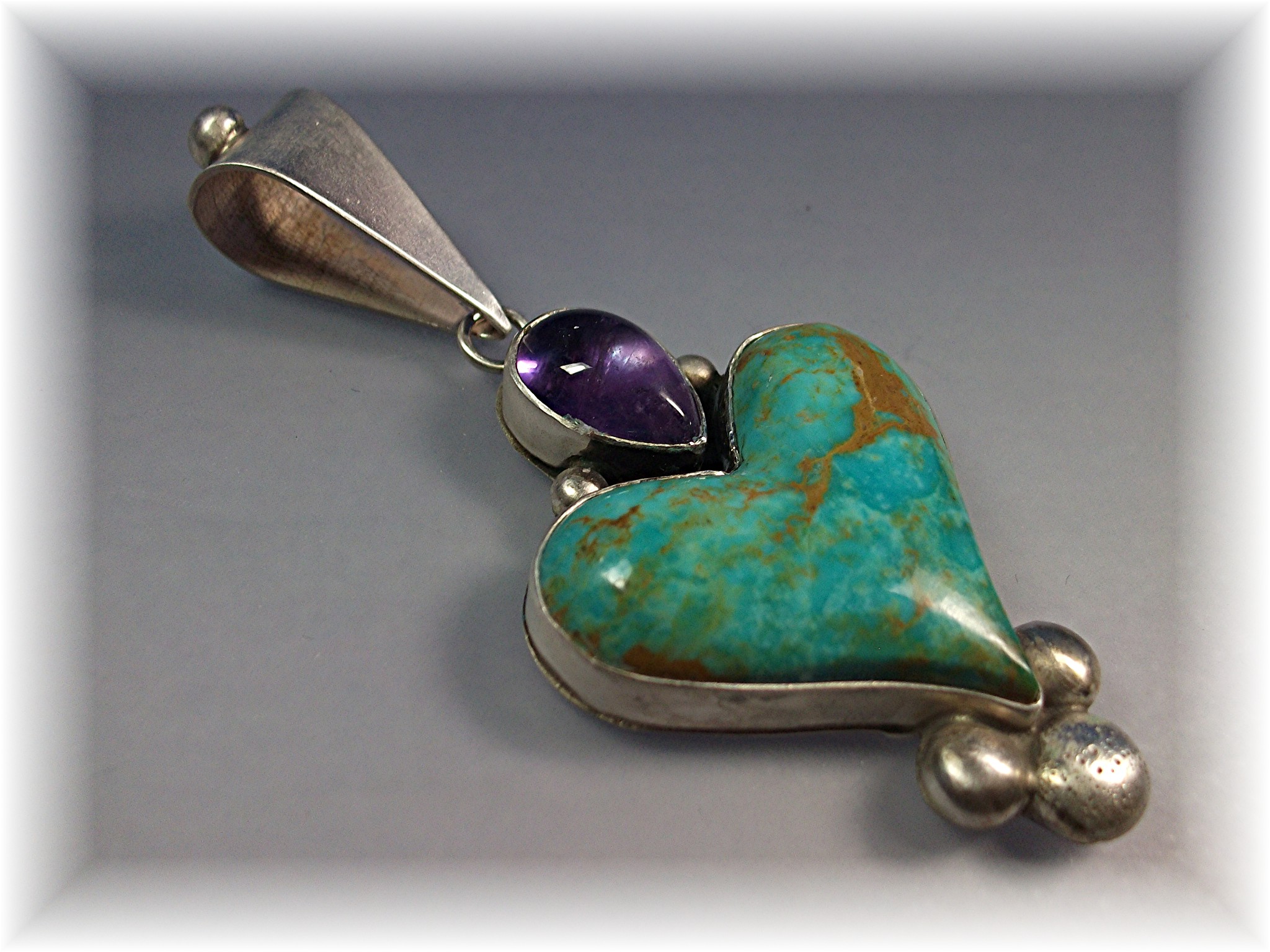 David Troutman Kingman Turquoise Sterling Silver Pendan