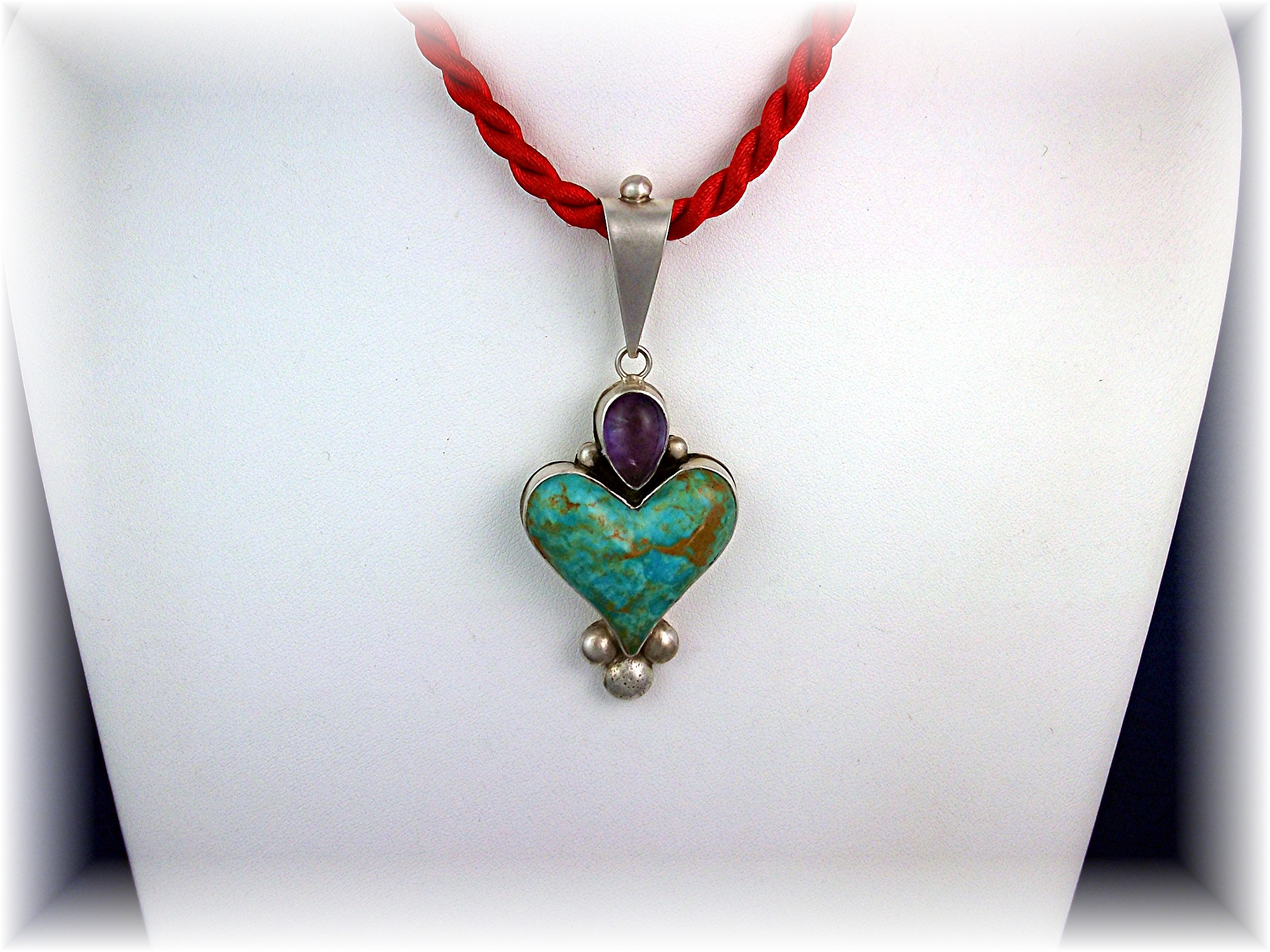 David Troutman Kingman Turquoise Sterling Silver Pendan