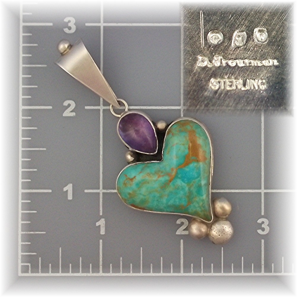 David Troutman Kingman Turquoise Sterling Silver Pendan