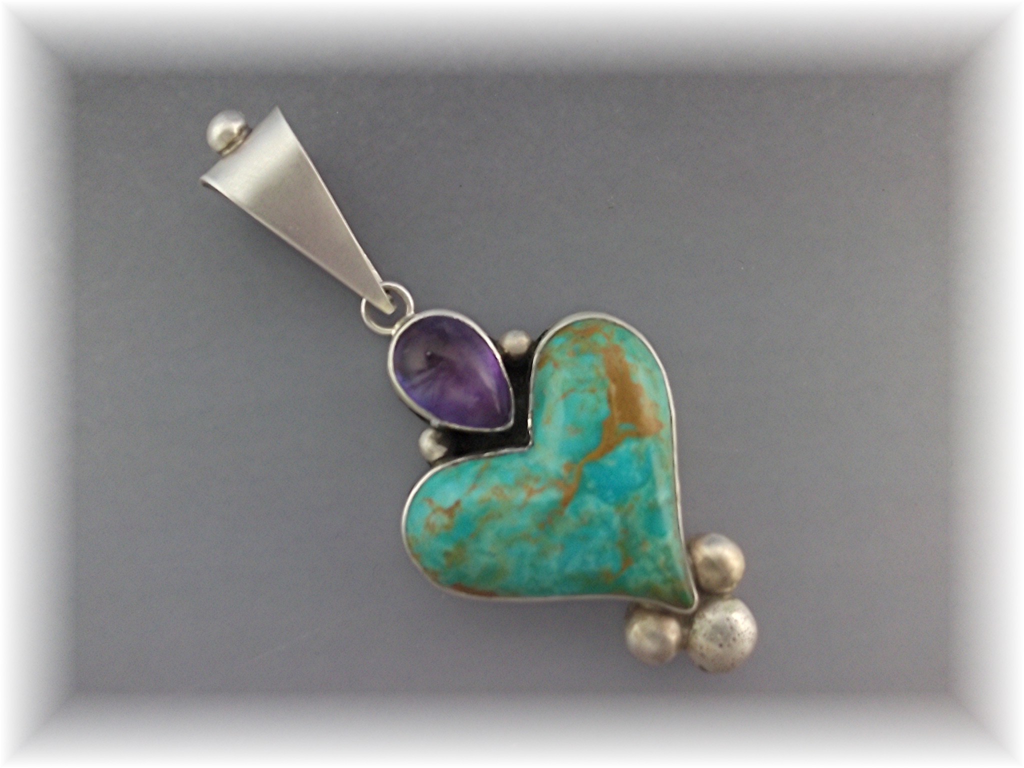 David Troutman Kingman Turquoise Sterling Silver Pendan