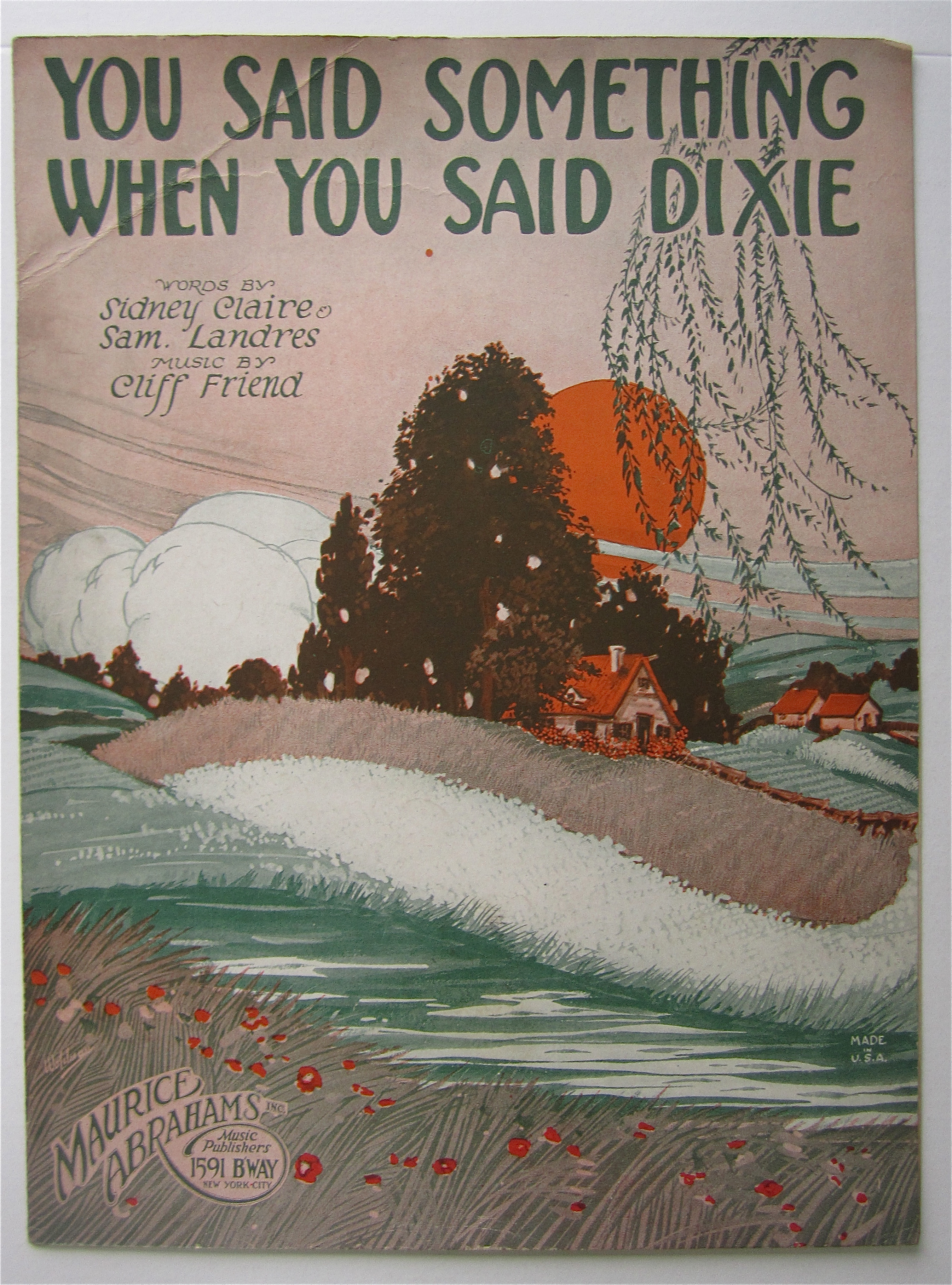 Sheet Music 1923 You Said Something When You Said Dixie