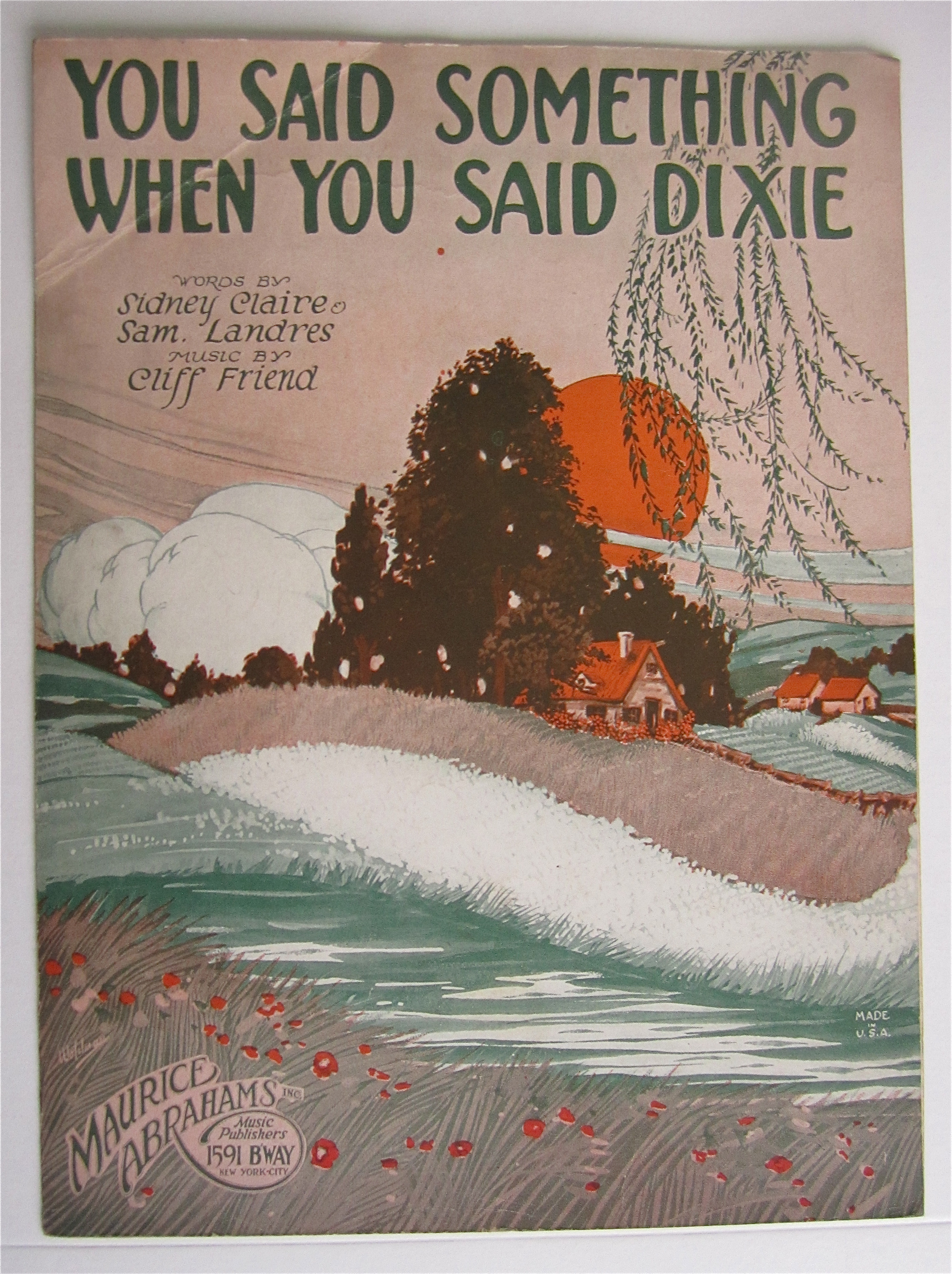 Sheet Music 1923 You Said Something When You Said Dixie