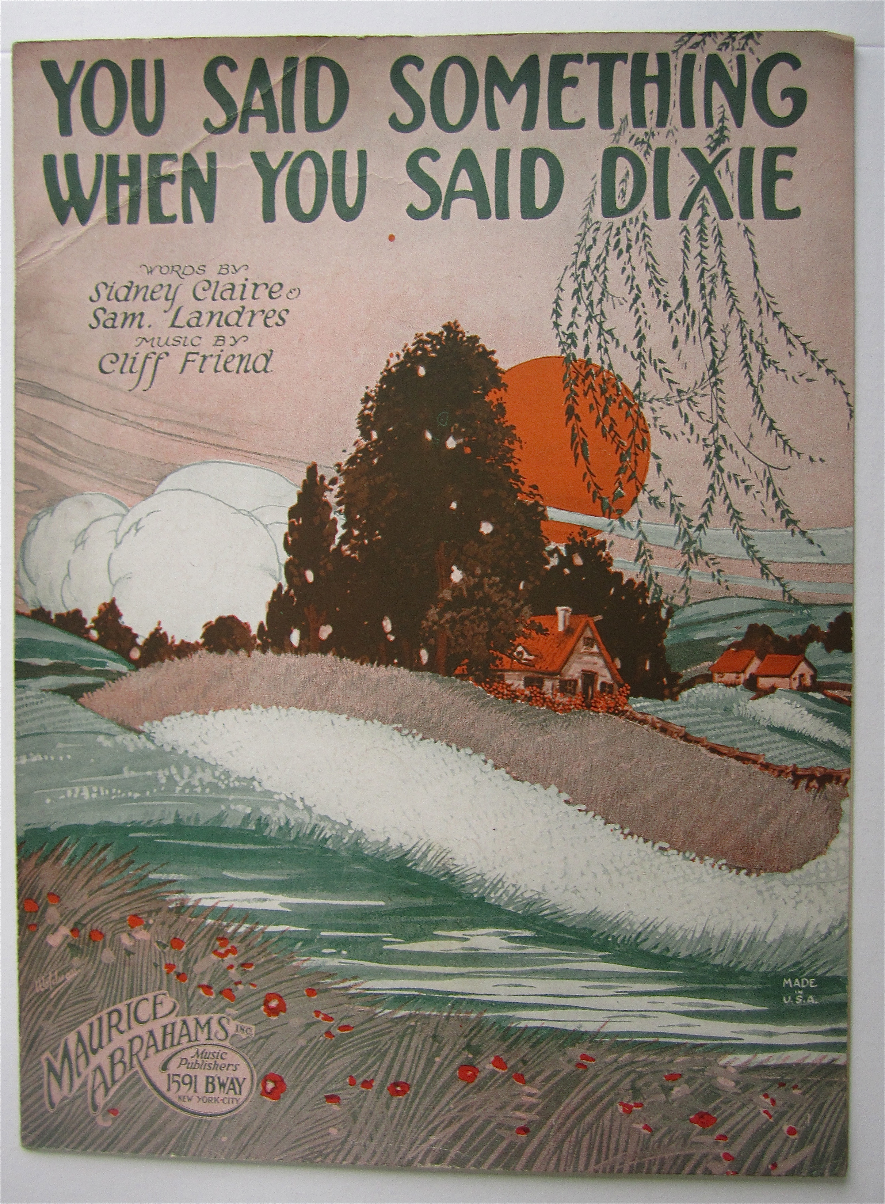 Sheet Music 1923 You Said Something When You Said Dixie