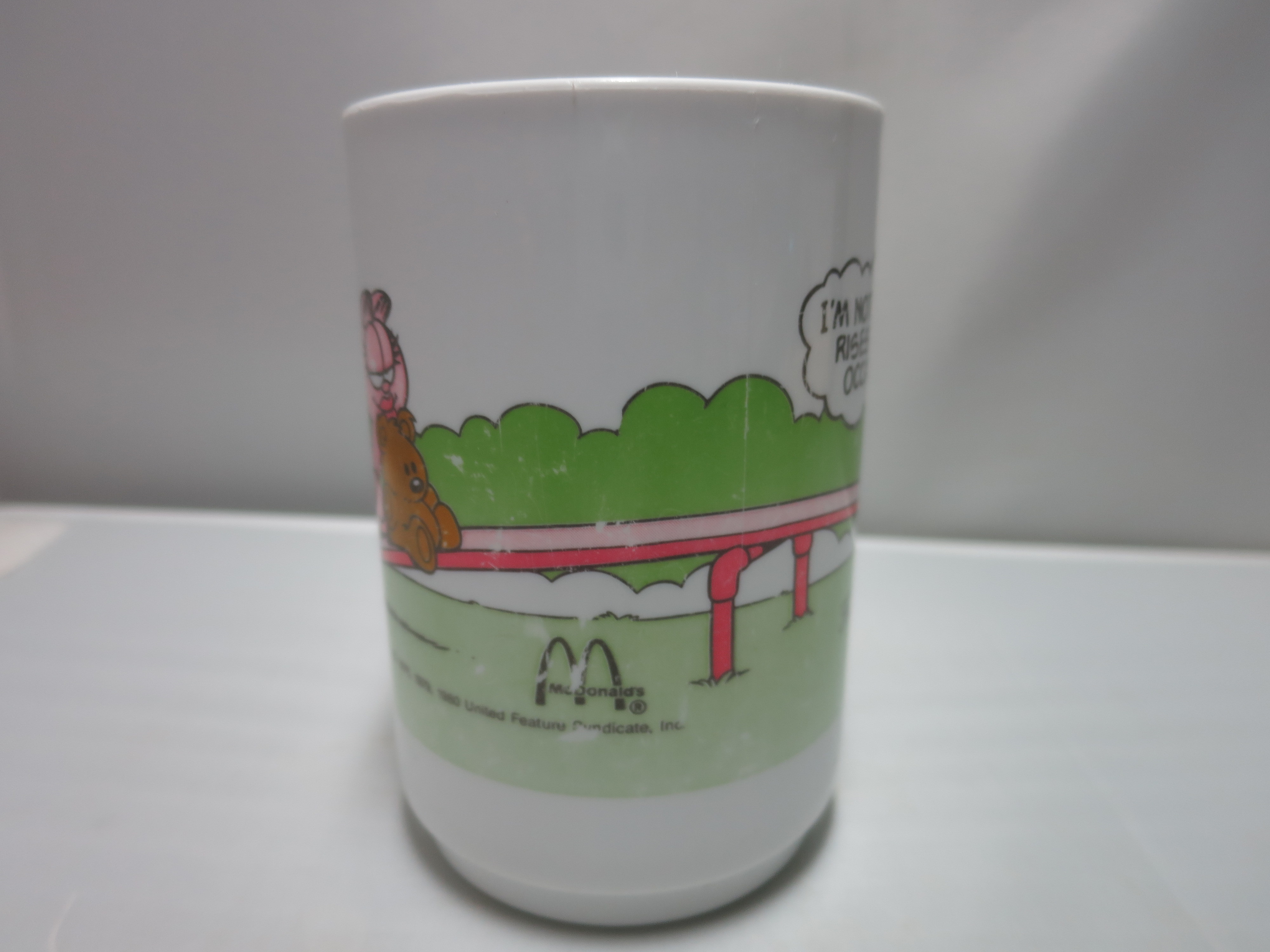 Vintage McDonalds plastic Garfield Cup Mug 1980