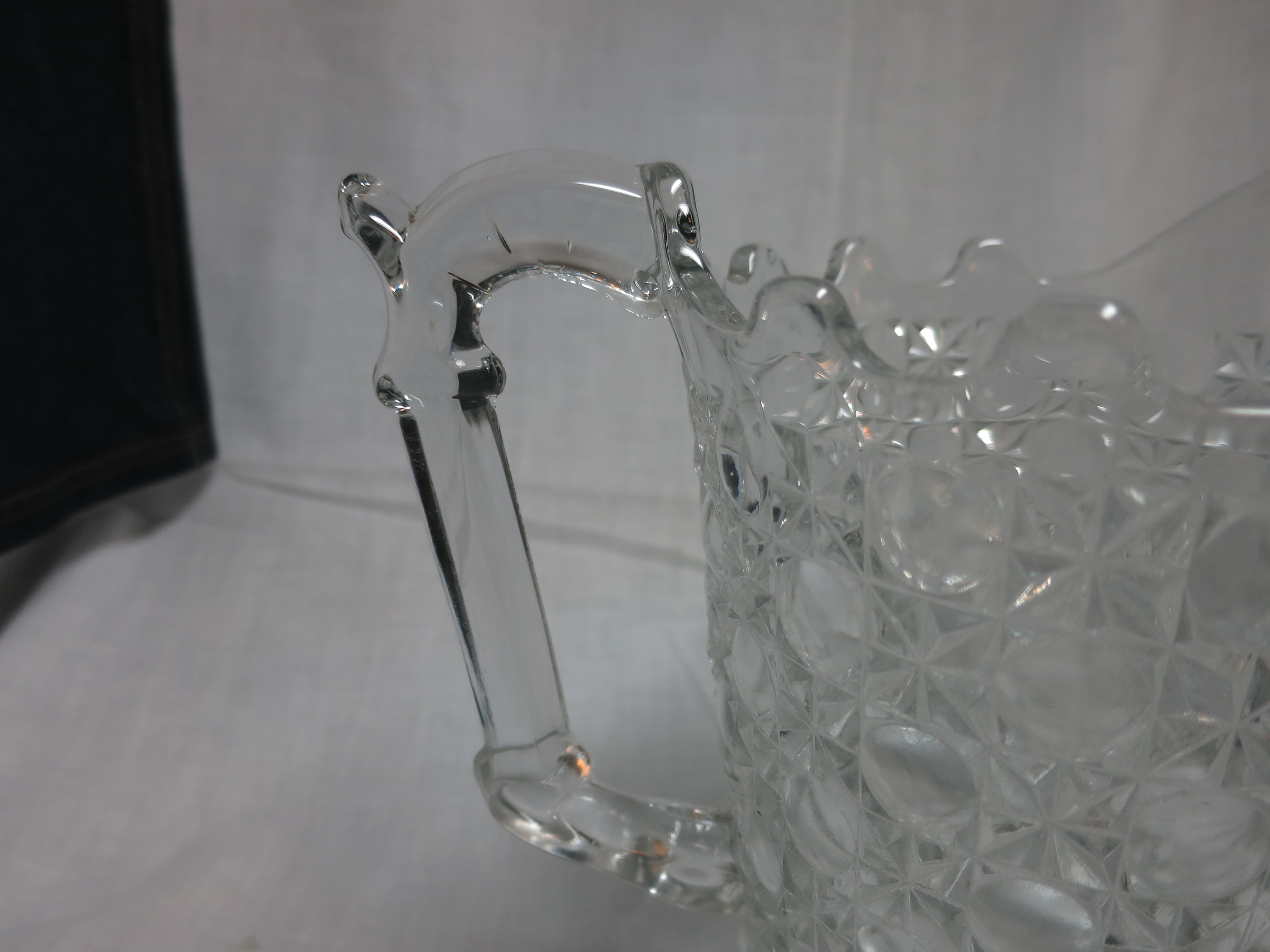 Antique Bullseye Star Pitcher Blown Pressed Cut Glass