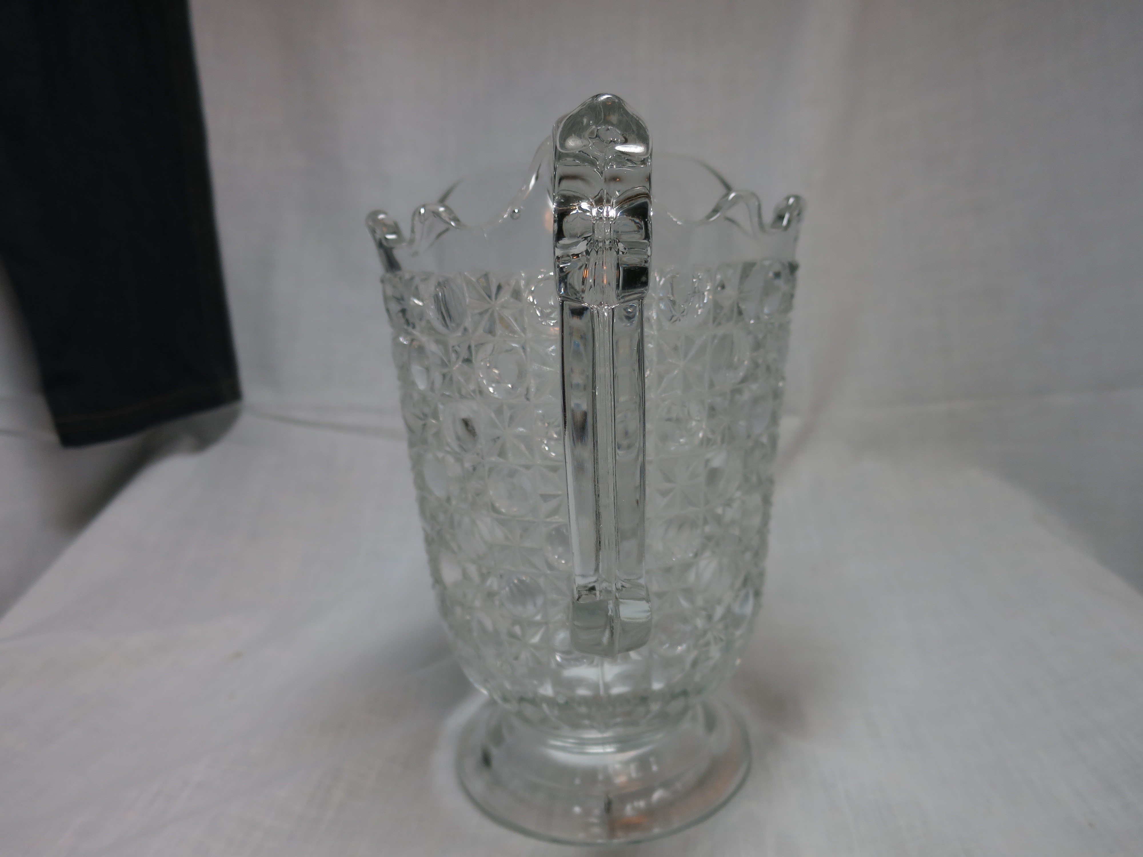 Antique Bullseye Star Pitcher Blown Pressed Cut Glass