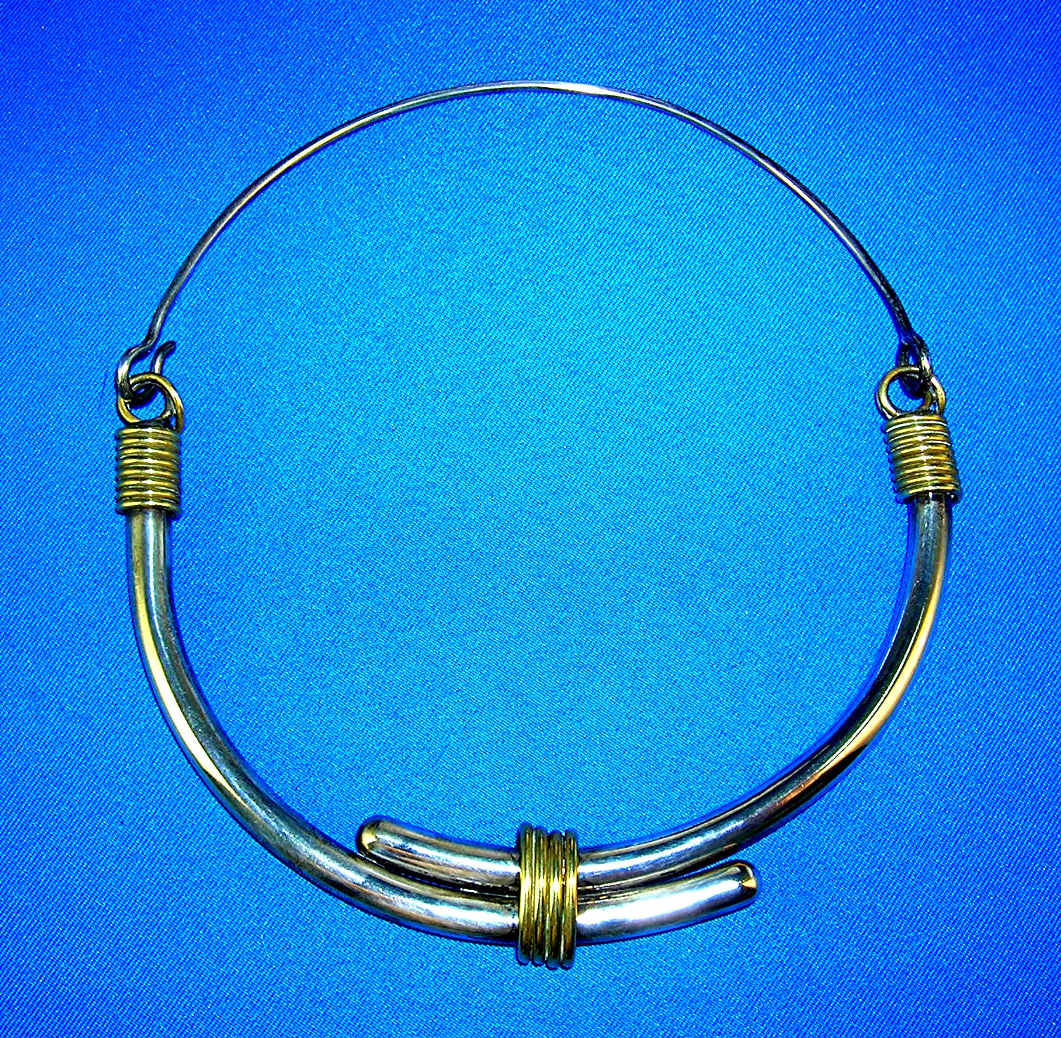 Necklace Sterling Silver  Brass Collar TE-25  Mexico