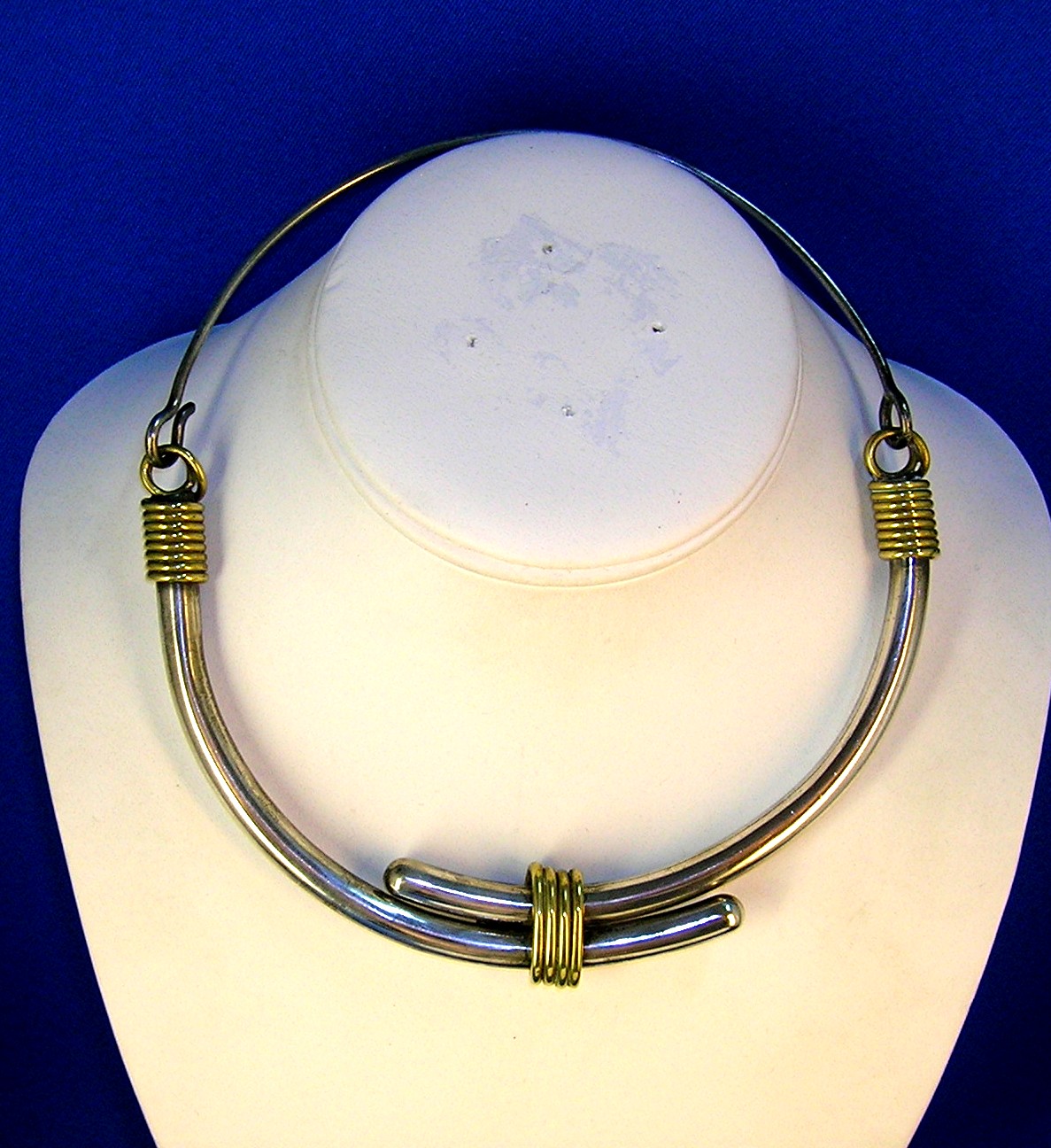 Necklace Sterling Silver  Brass Collar TE-25  Mexico