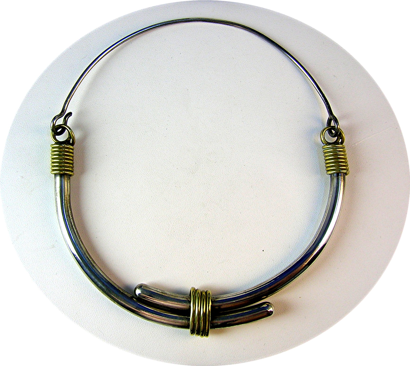 Necklace Sterling Silver  Brass Collar TE-25  Mexico