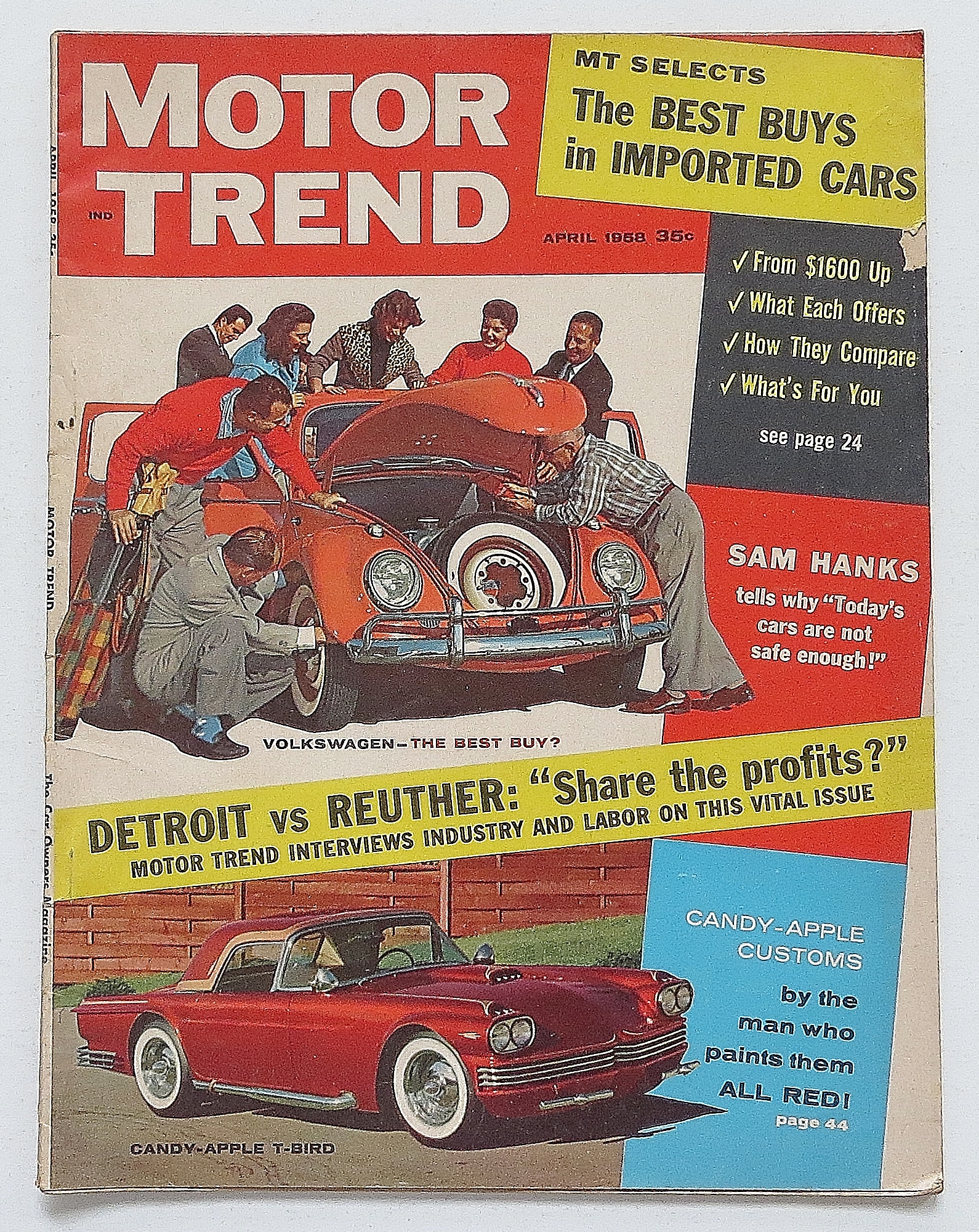 Motor Trend Magazine April 1958 Detroit VS. Reuther
