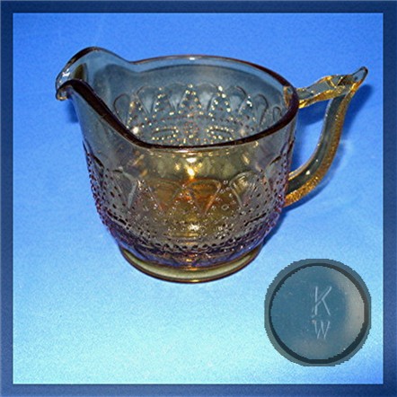 Amber Depression Open Sugar and Creamer marked K W