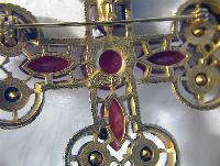 Necklace Brooch Cabochon Glass CAPRI Cross