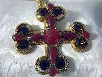 Necklace Brooch Cabochon Glass CAPRI Cross