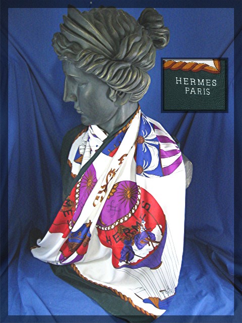 Silk scarf HERMES Style  Paris 100%