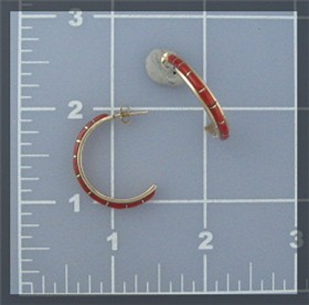 Earrings 14K Gold Coral Hoop Pierced Hoop NASTACIO