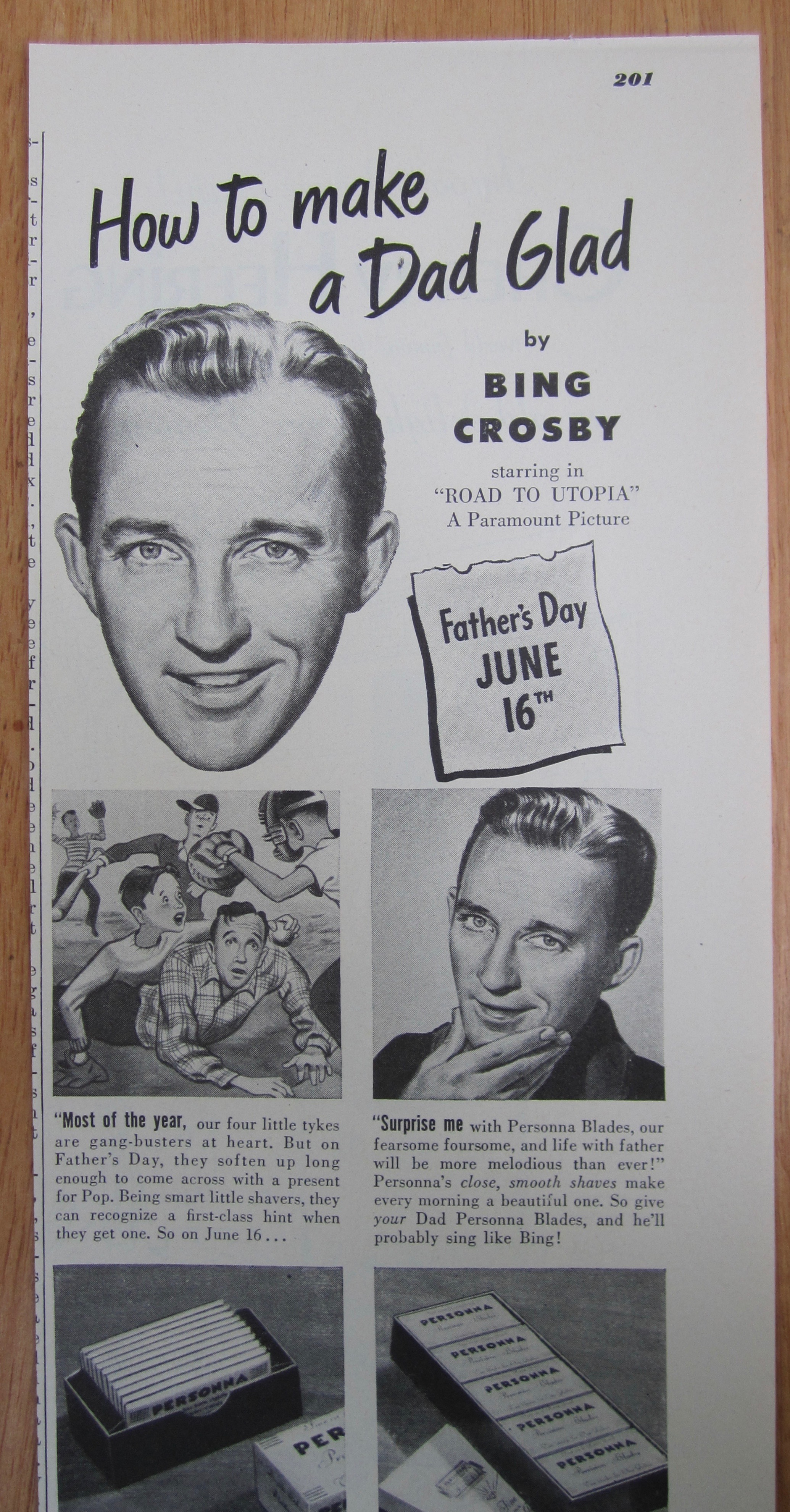 1946 Personna Precision Blades with Bing Crosby