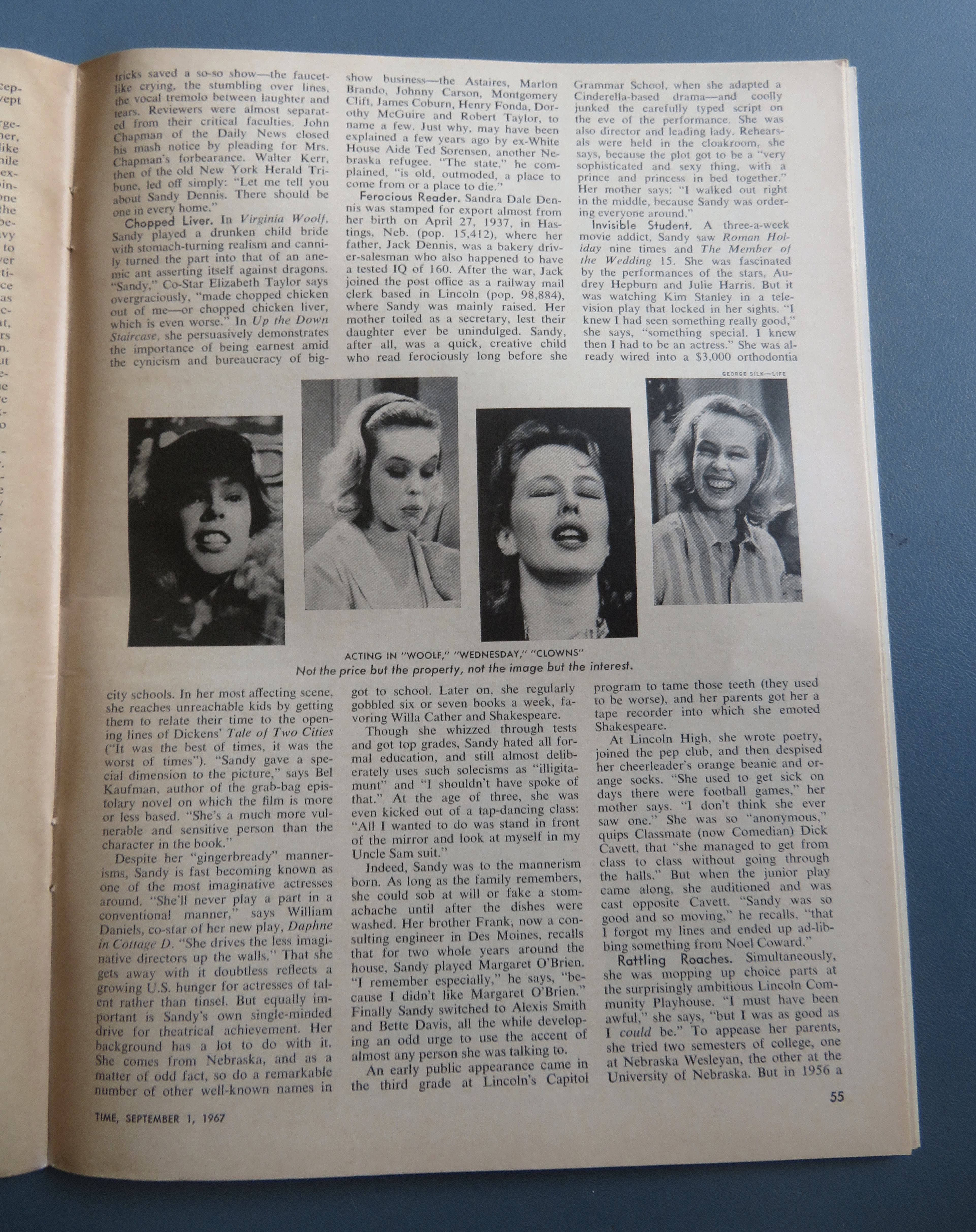 Time Magazine September 1, 1967 Sandy Dennis