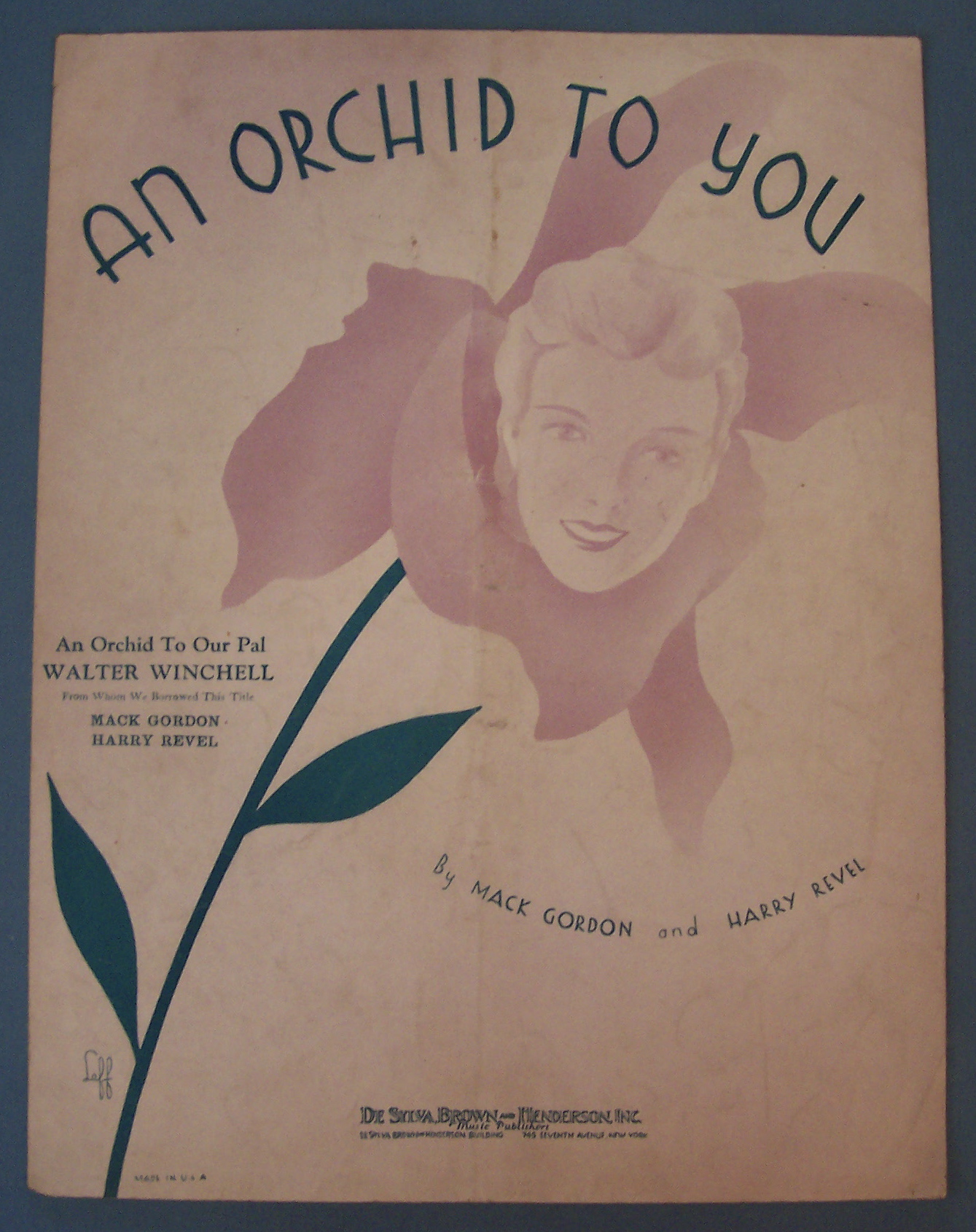 Sheet Music For 1933 An Orchid To You