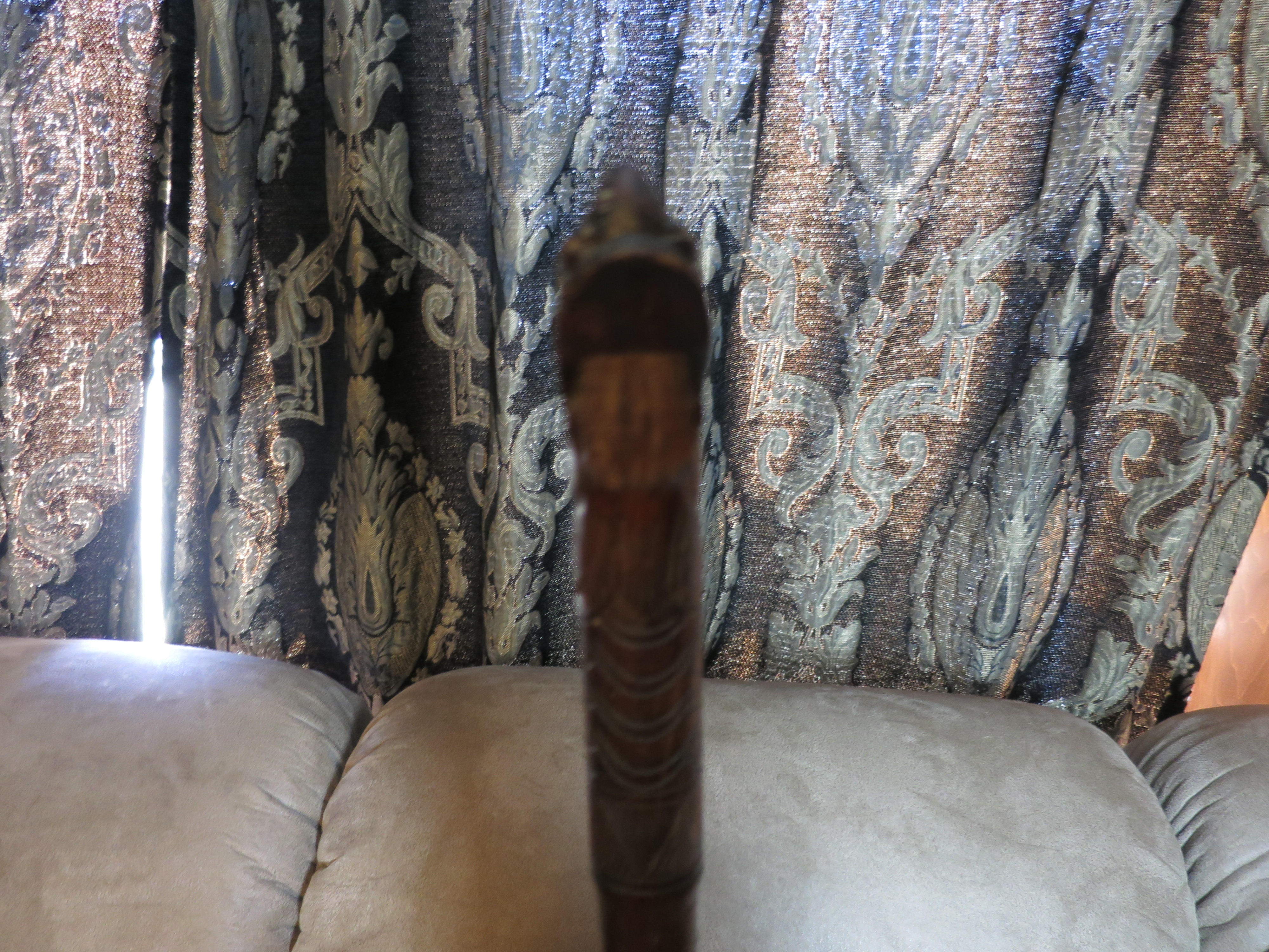 Chinese Boxwood Walking Stick Dragon Head Crutch