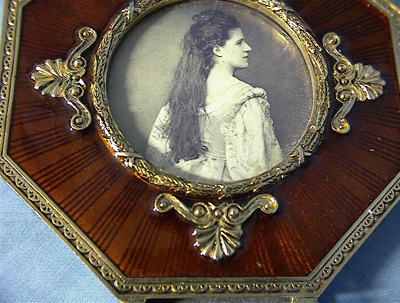 Enamel Gold Photograph Frame.