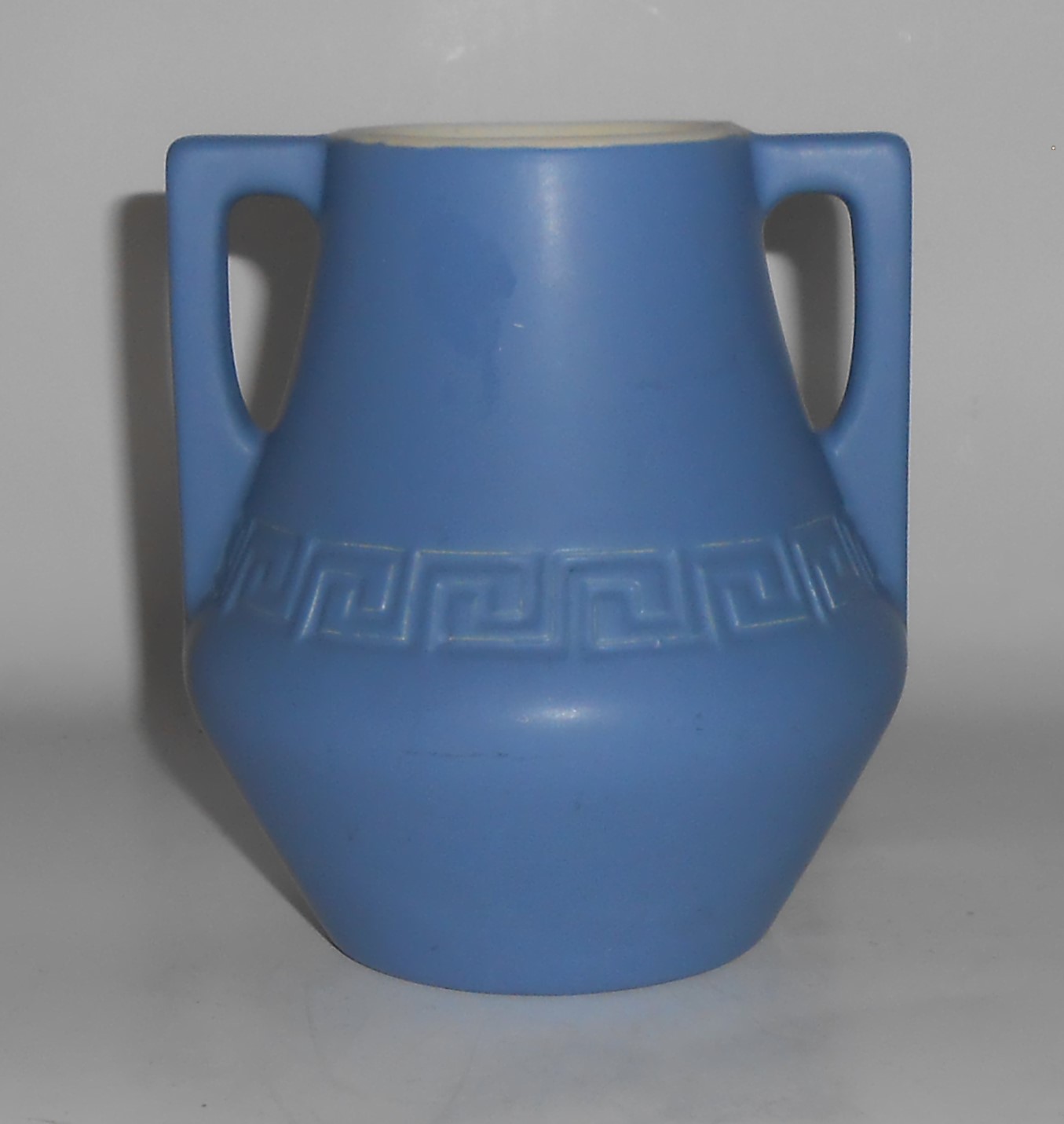 Coors Art Pottery Matte Blue/White Mesa Verde Vase