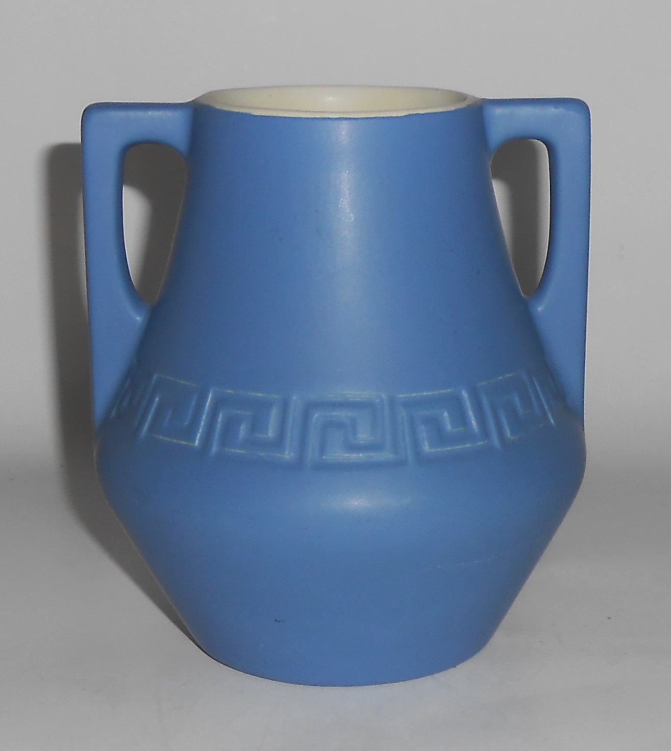 Coors Art Pottery Matte Blue/White Mesa Verde Vase