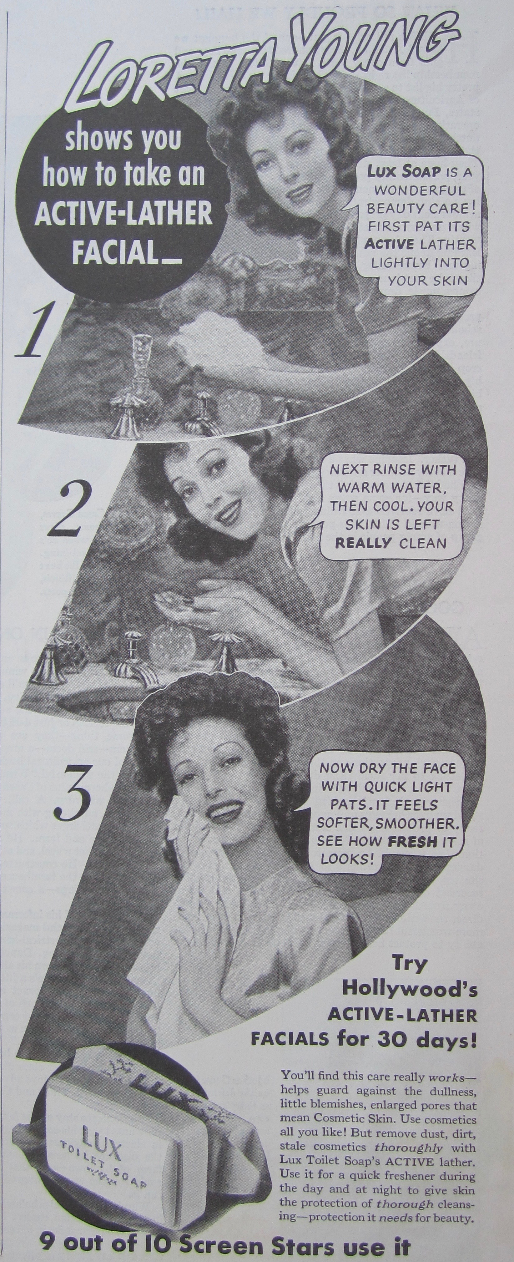 1940 Lux Toilet Soap with Loretta Young