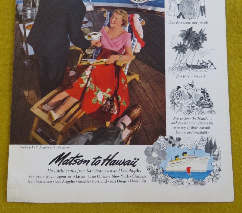 1950 Matson To Hawaii With Woman Talking To Ship's Captain