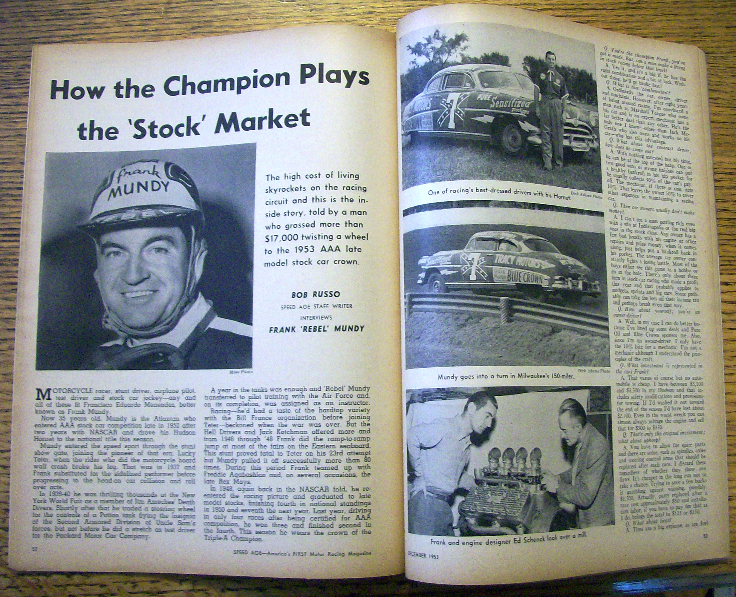 Speed Age Magazine December 1953 Frank Mundy Answers