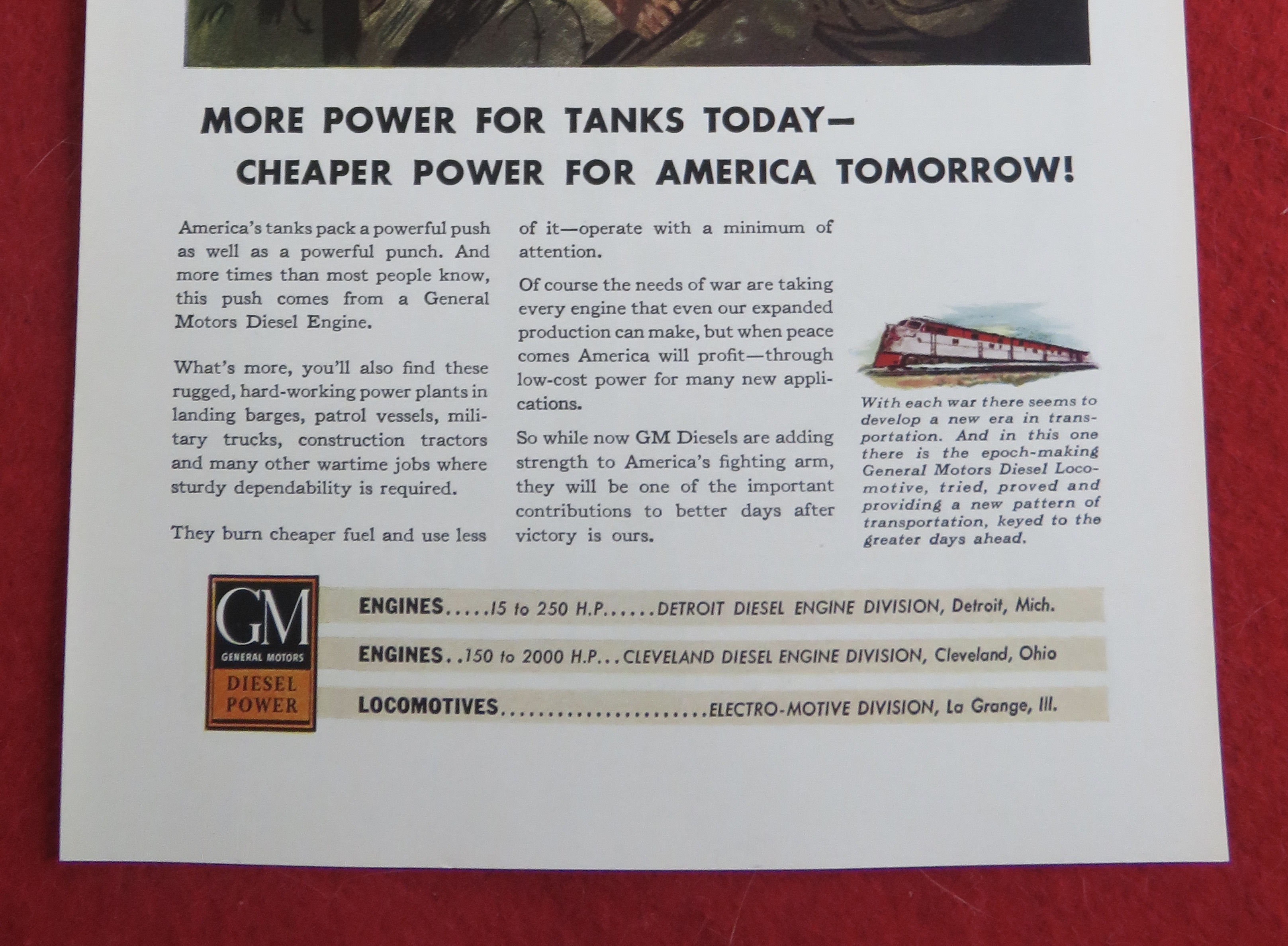 1943 General Motors Diesel Power w/ Soldiers & Tanks