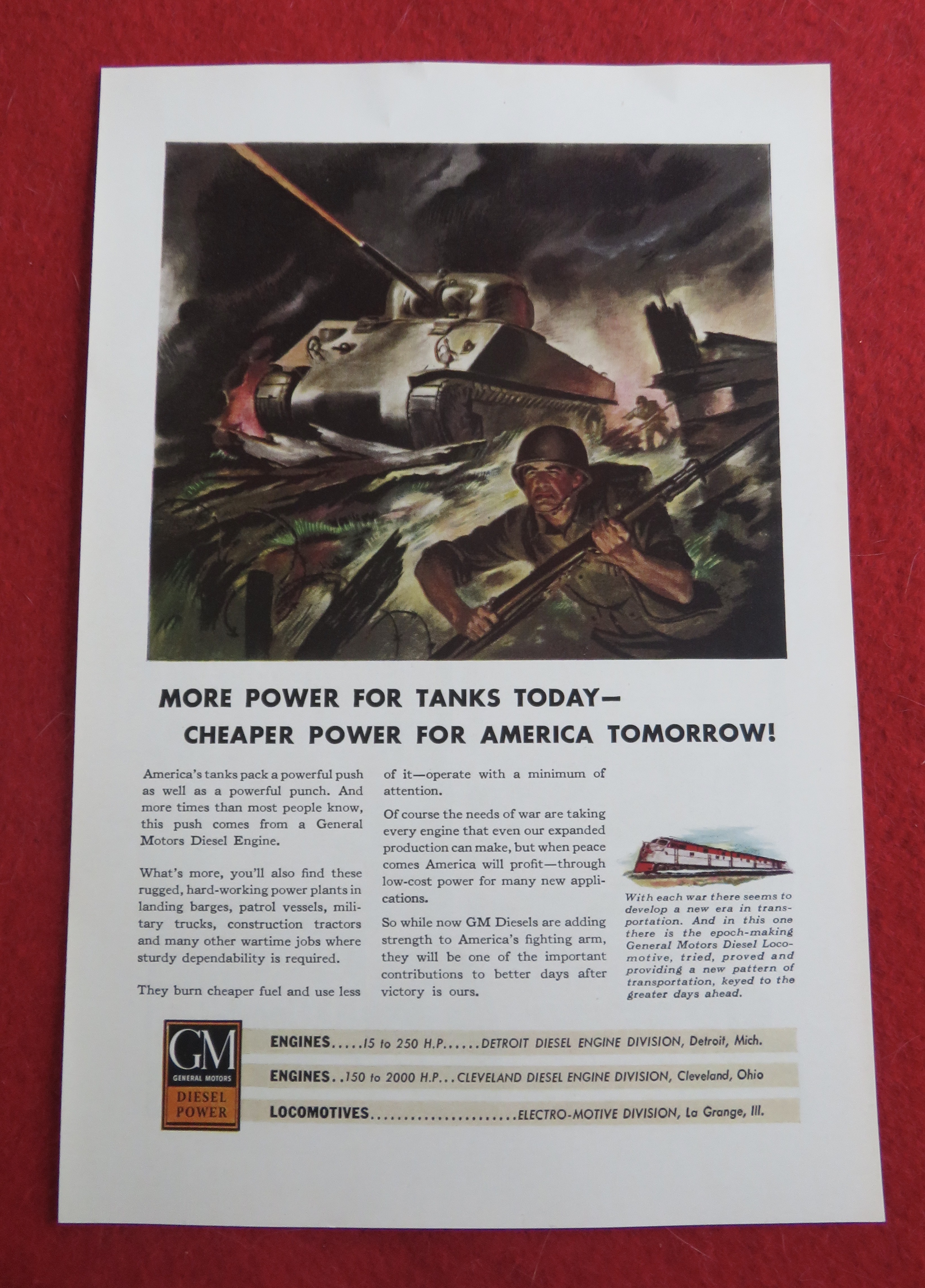 1943 General Motors Diesel Power w/ Soldiers & Tanks
