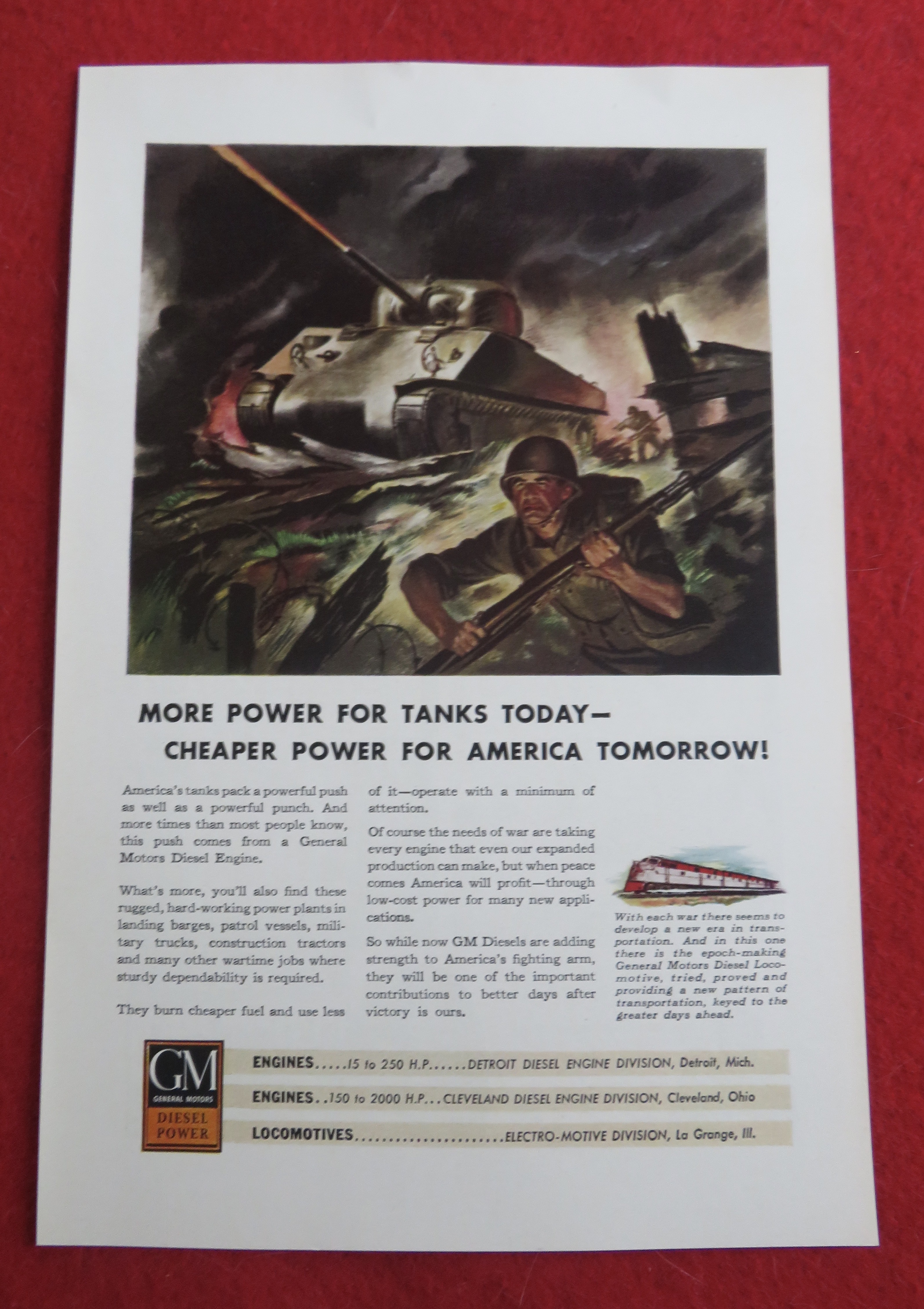 1943 General Motors Diesel Power w/ Soldiers & Tanks