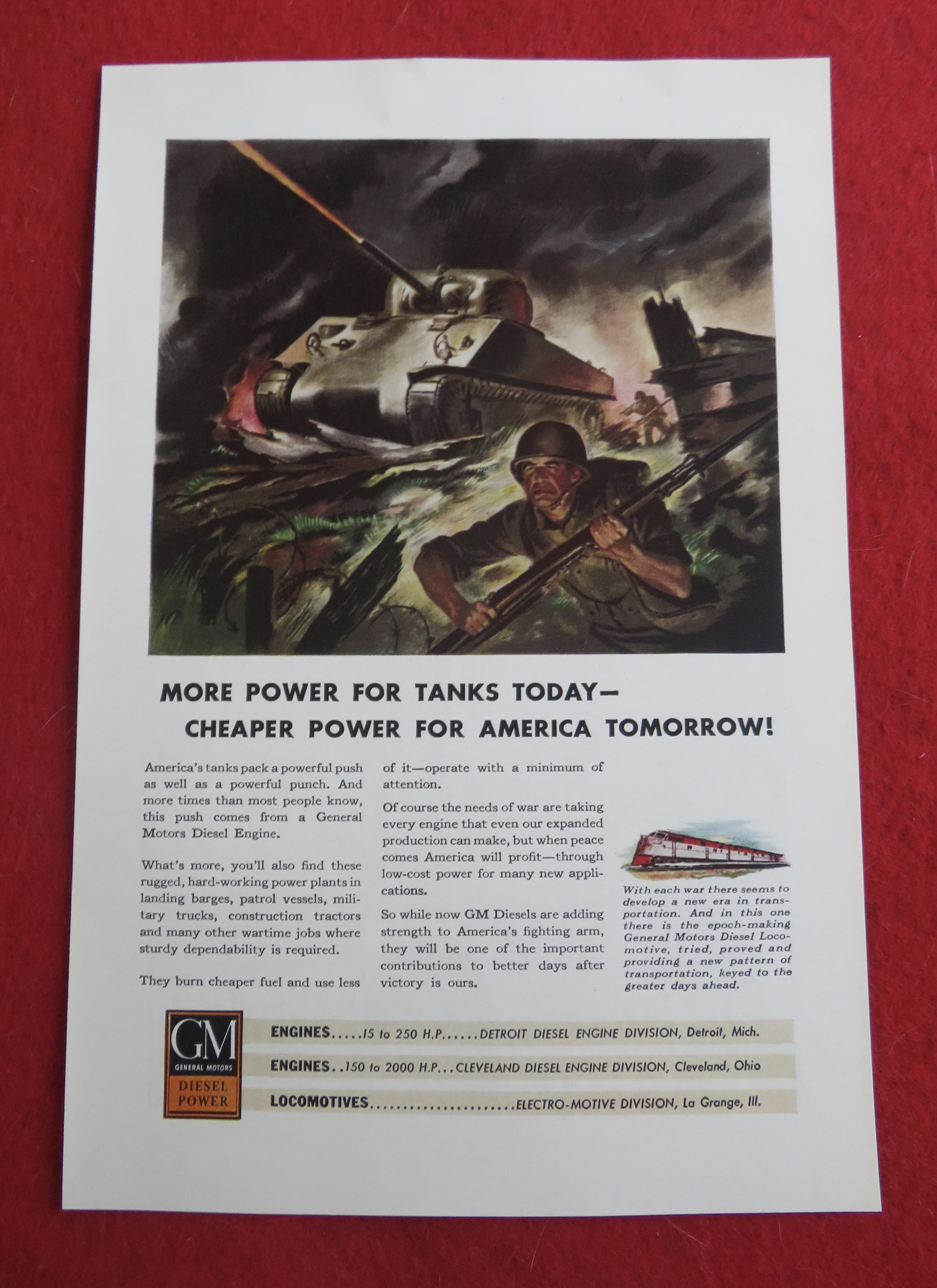 1943 General Motors Diesel Power w/ Soldiers & Tanks