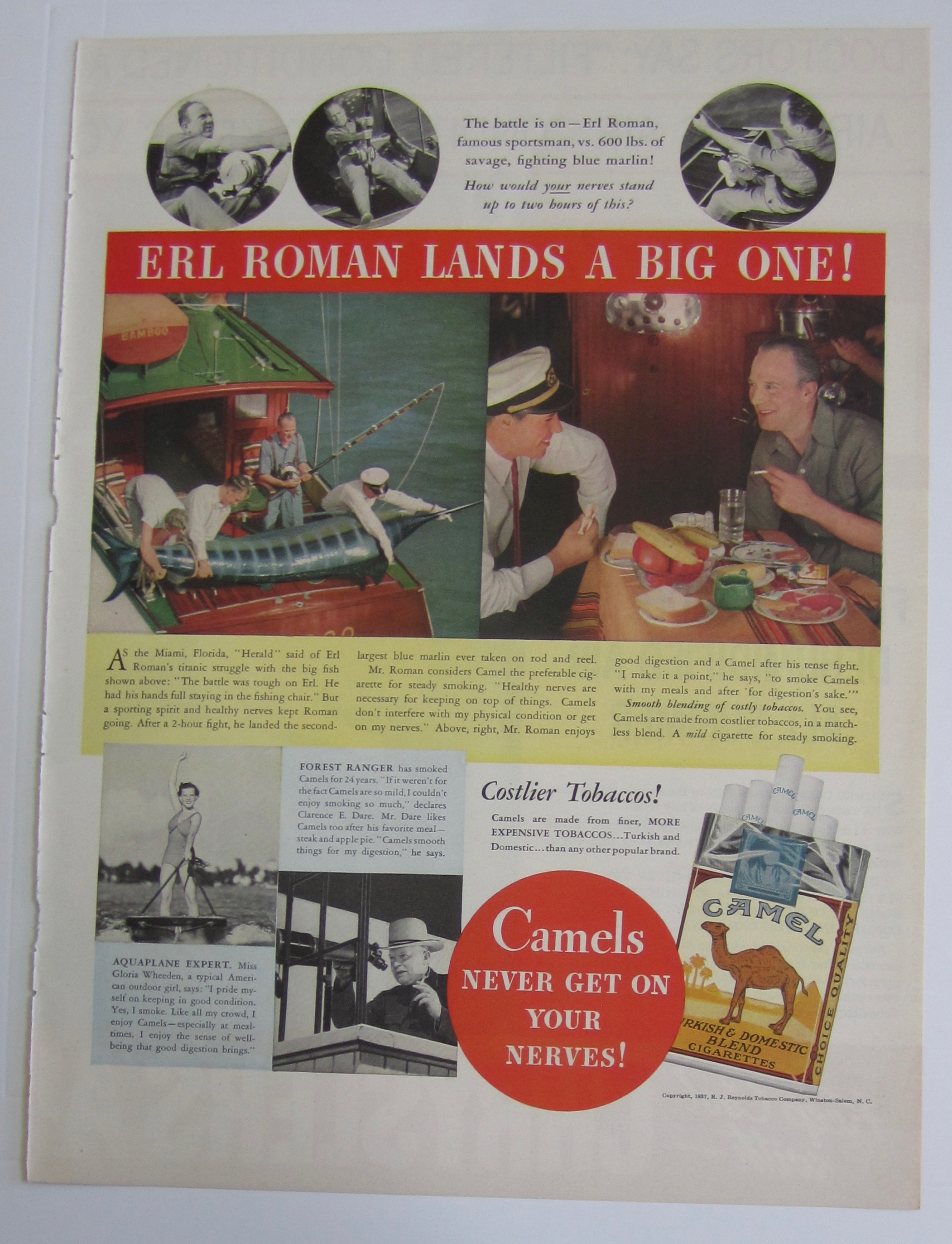 1937 Camel Cigarettes with Sportsman Erl Roman