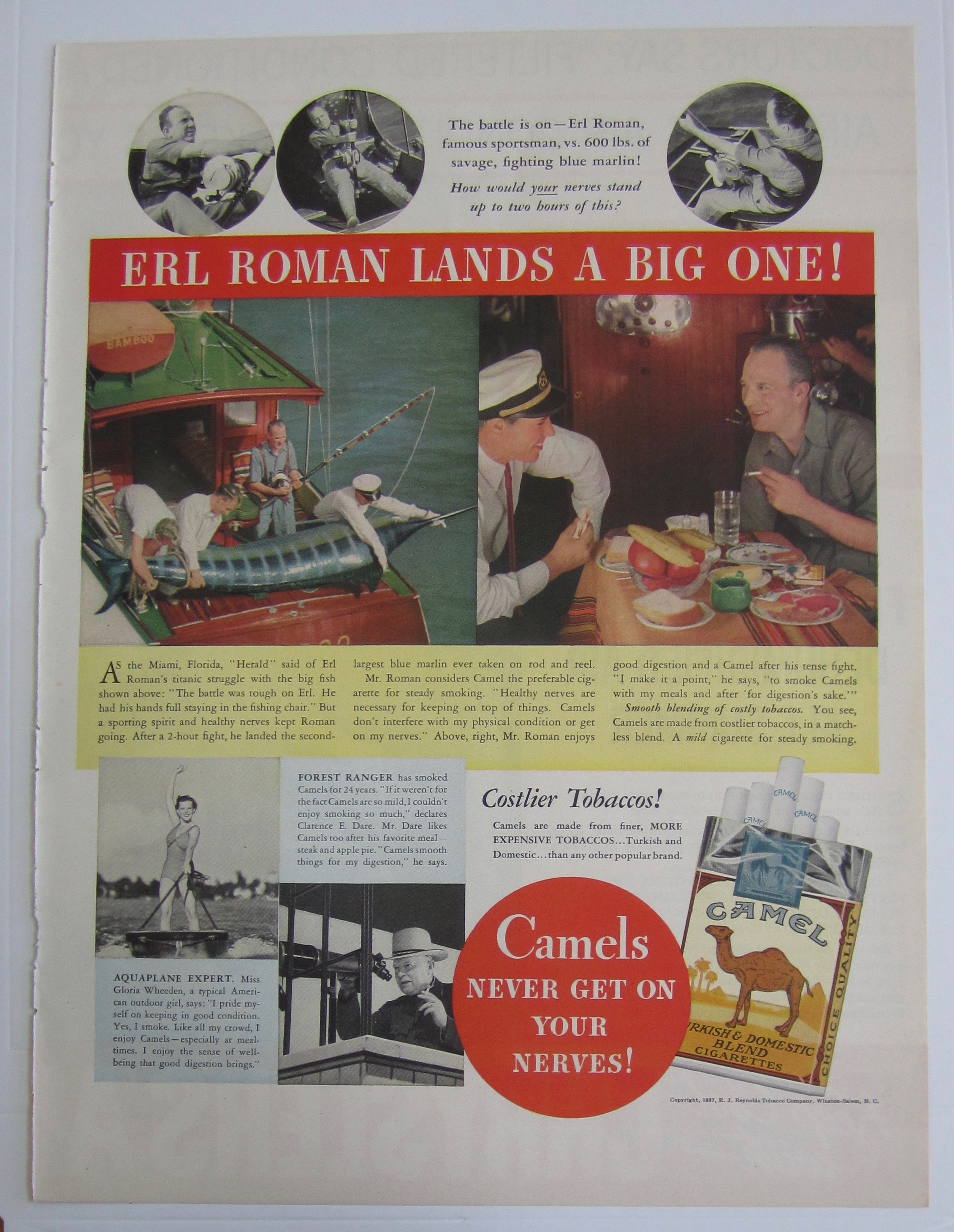 1937 Camel Cigarettes with Sportsman Erl Roman