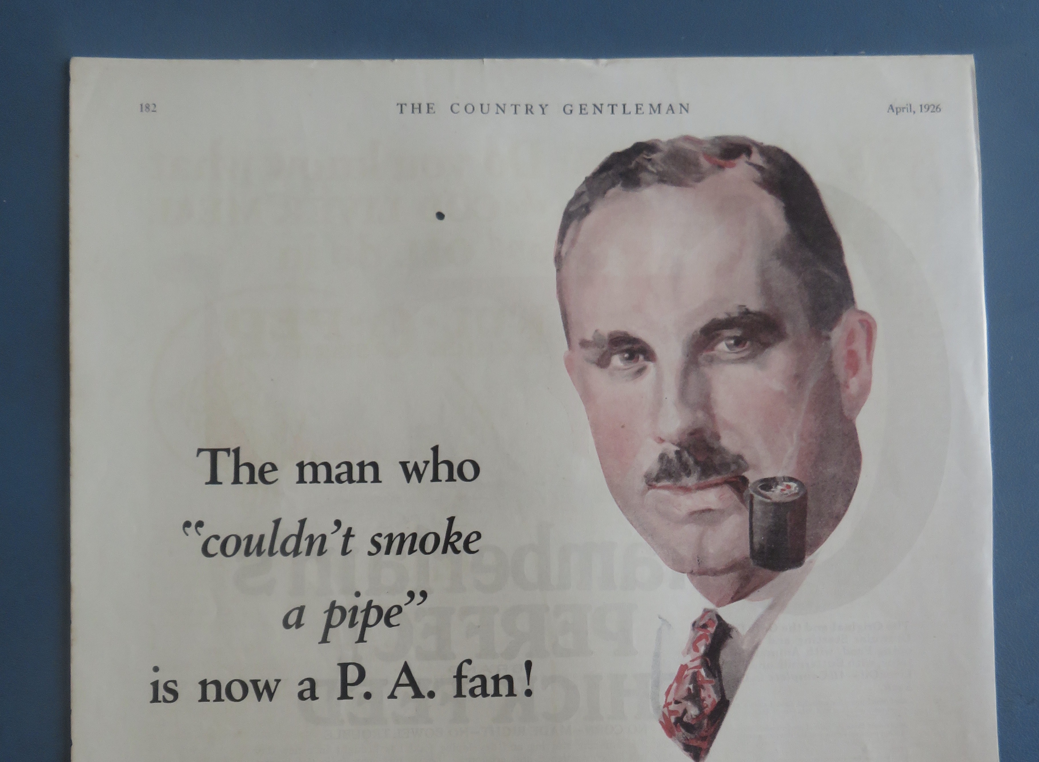 1926 Prince Albert Pipe Tobacco with Man Smoking Pipe