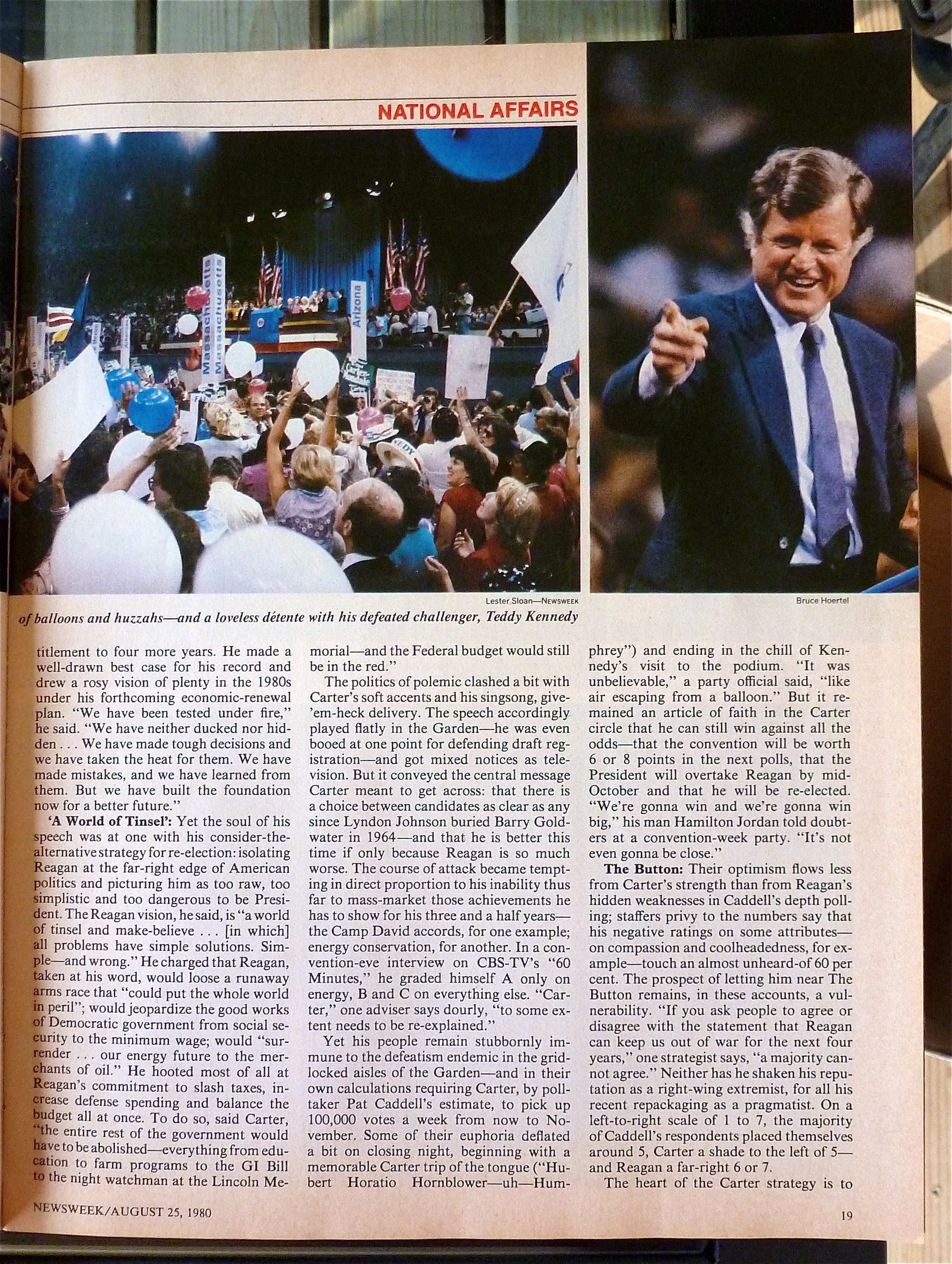 Newsweek Magazine-August 25, 1980-Carter & Kennedy